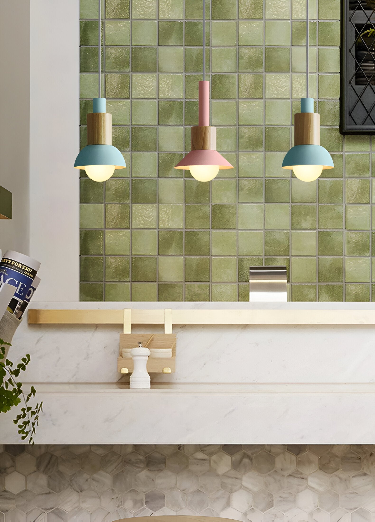 HueDrop Pendelleuchte - Bunte Scheibe, Trommel und Kuppel Makrone Hängelampe