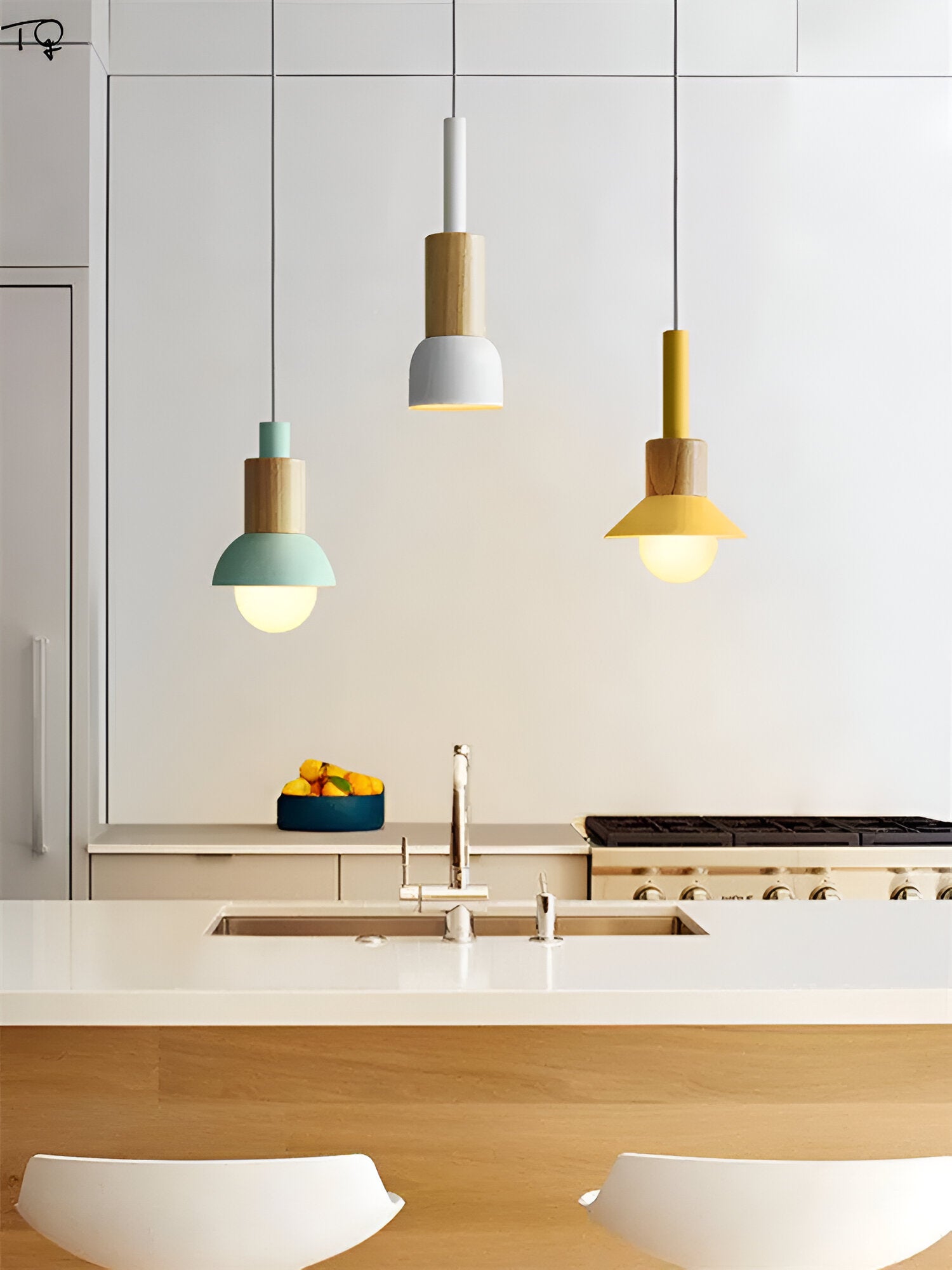 HueDrop Pendelleuchte - Bunte Scheibe, Trommel und Kuppel Makrone Hängelampe