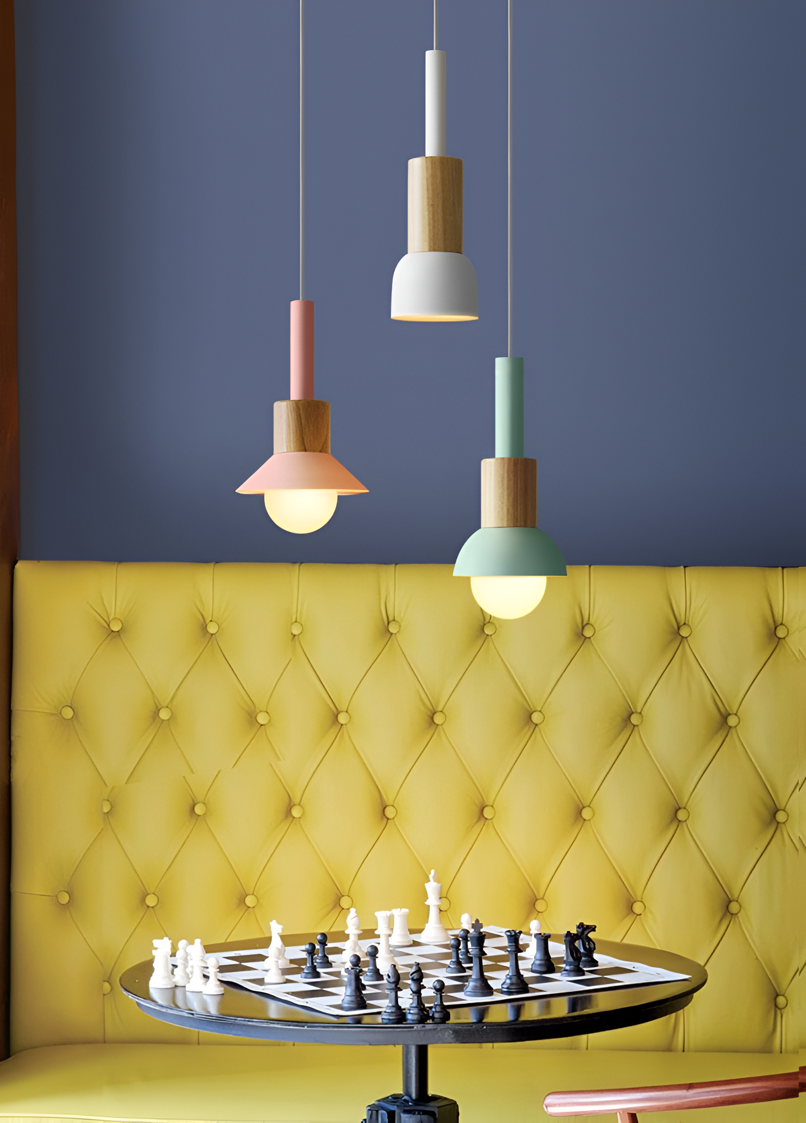 HueDrop Pendelleuchte - Bunte Scheibe, Trommel und Kuppel Makrone Hängelampe