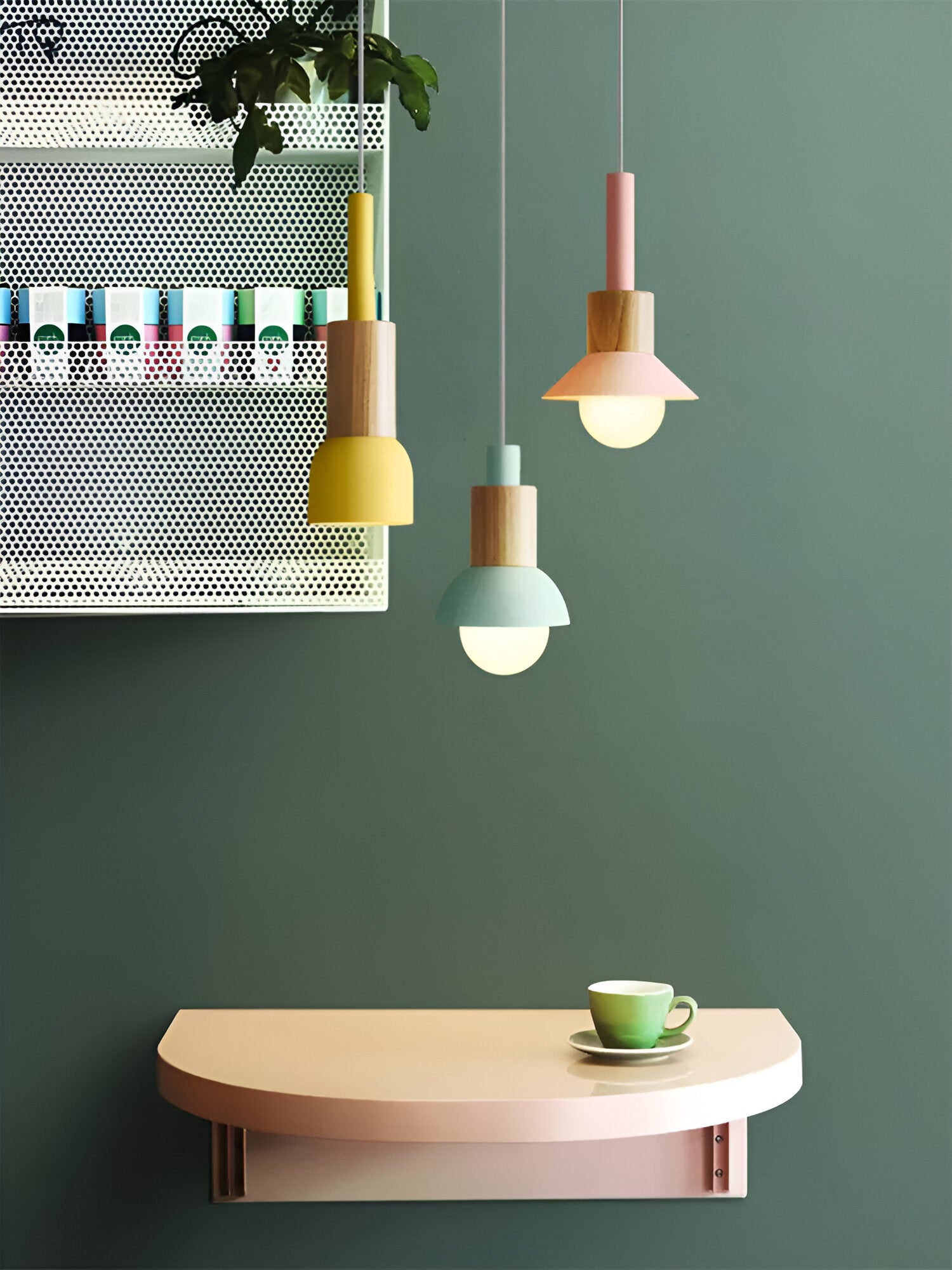 HueDrop Pendelleuchte - Bunte Scheibe, Trommel und Kuppel Makrone Hängelampe