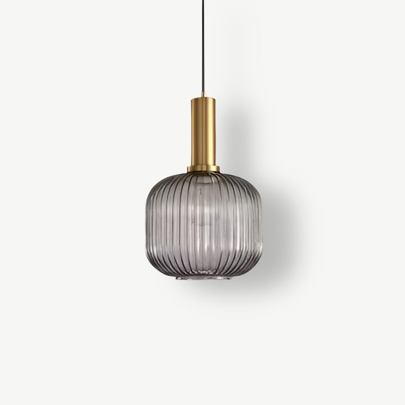 HuedRibbed Pendelleuchte- Gestreifter Vintage-Glas-Kronleuchter