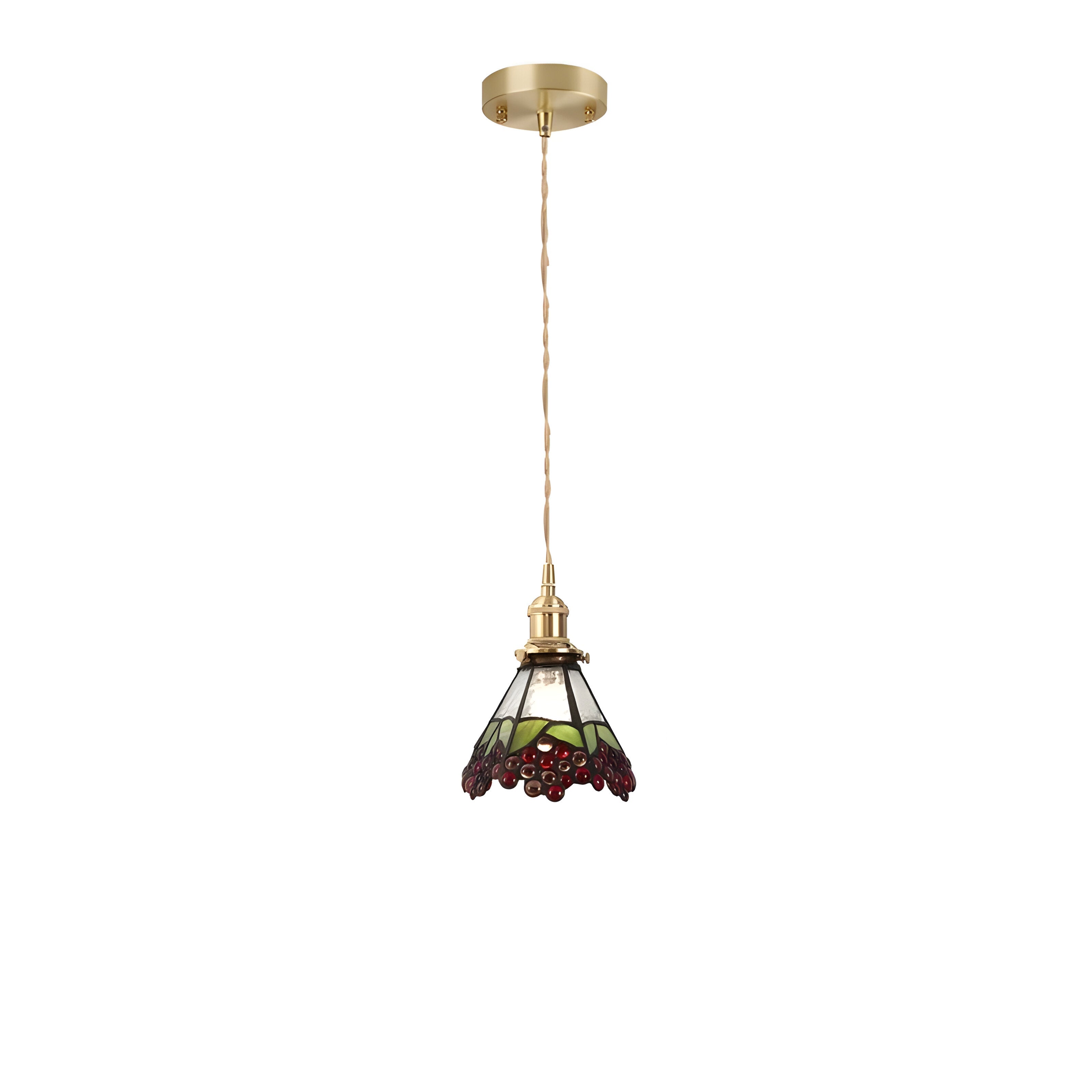 IllumaStyle Japanische Pendelleuchte - Retro Geometrische Kupfer Glas Hängelampe