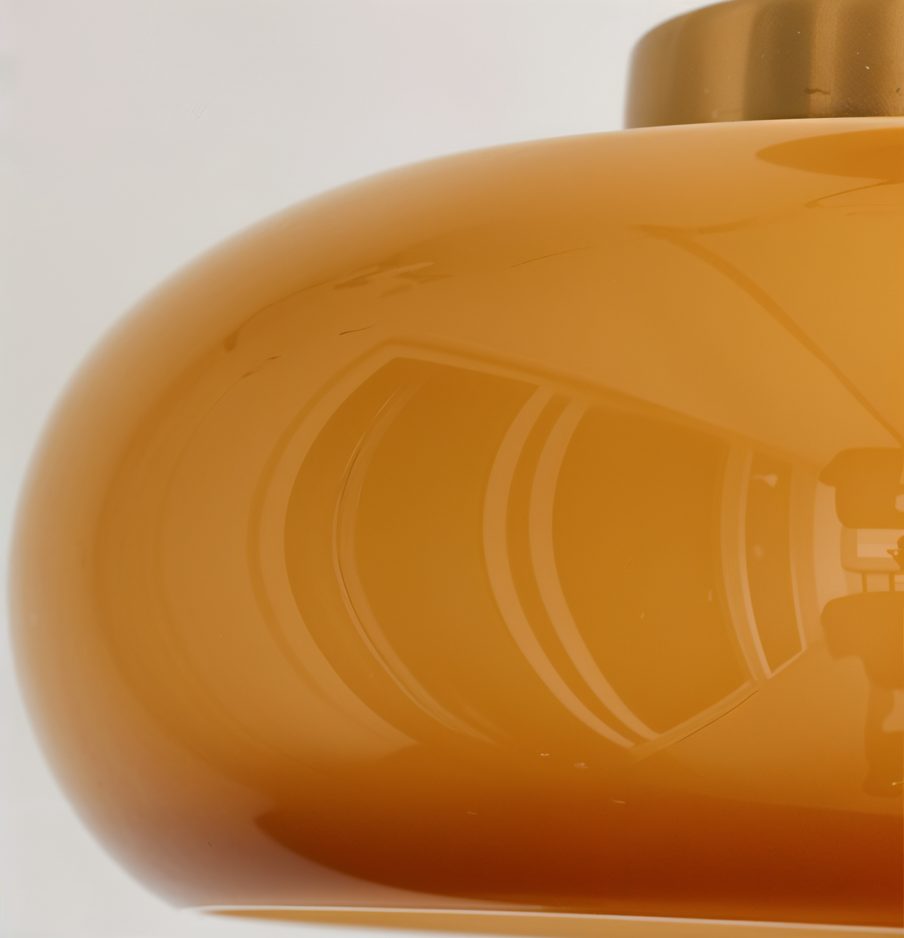 Klassische Gelbe Vintage-Deckenleuchte - Retro Semi Flush Montage-Leuchten