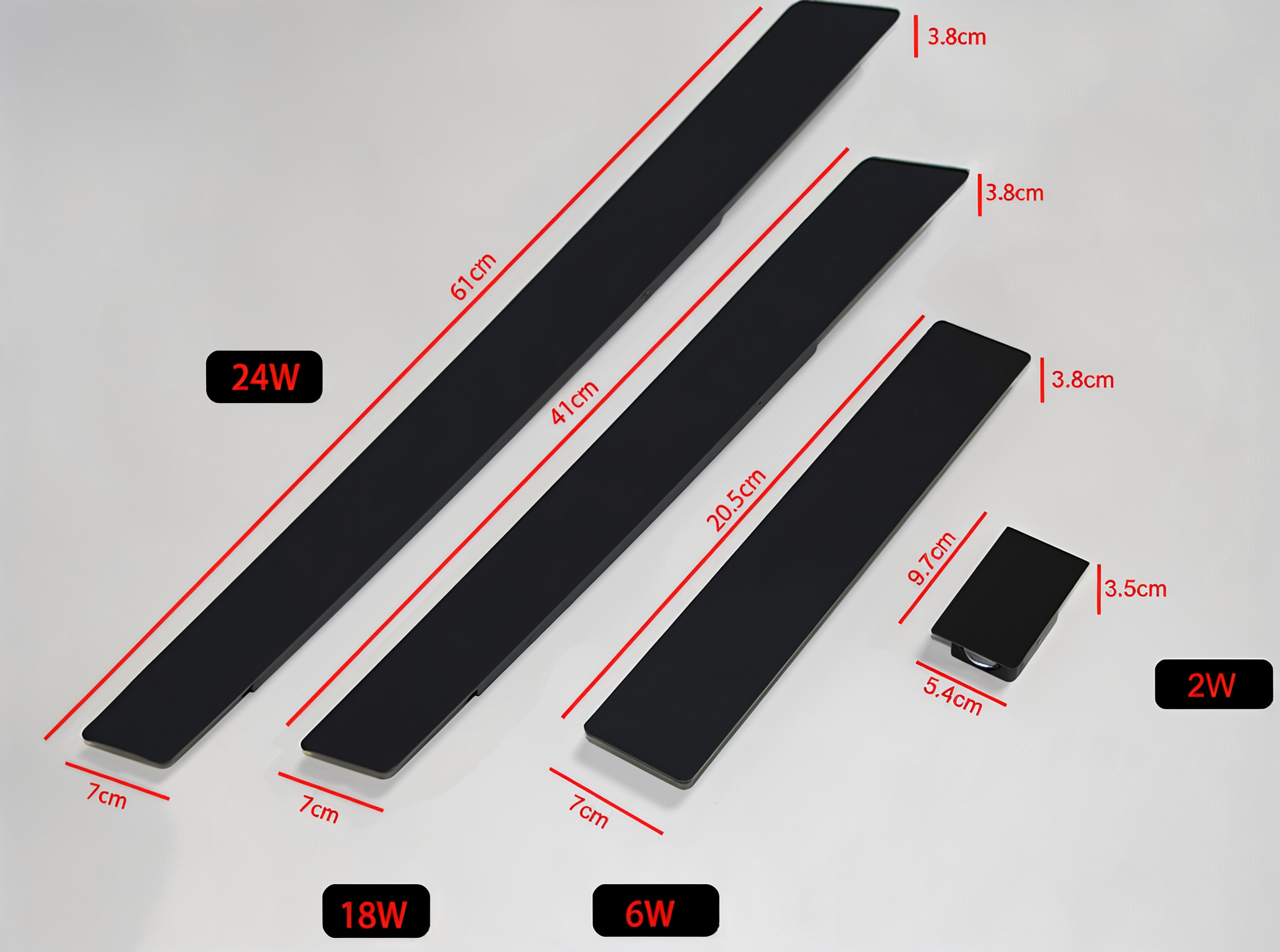 Rectangle WallLight - Rechteckige Wandleuchte aus schwarzem Aluminium Für Innen- und Außenanwendungen