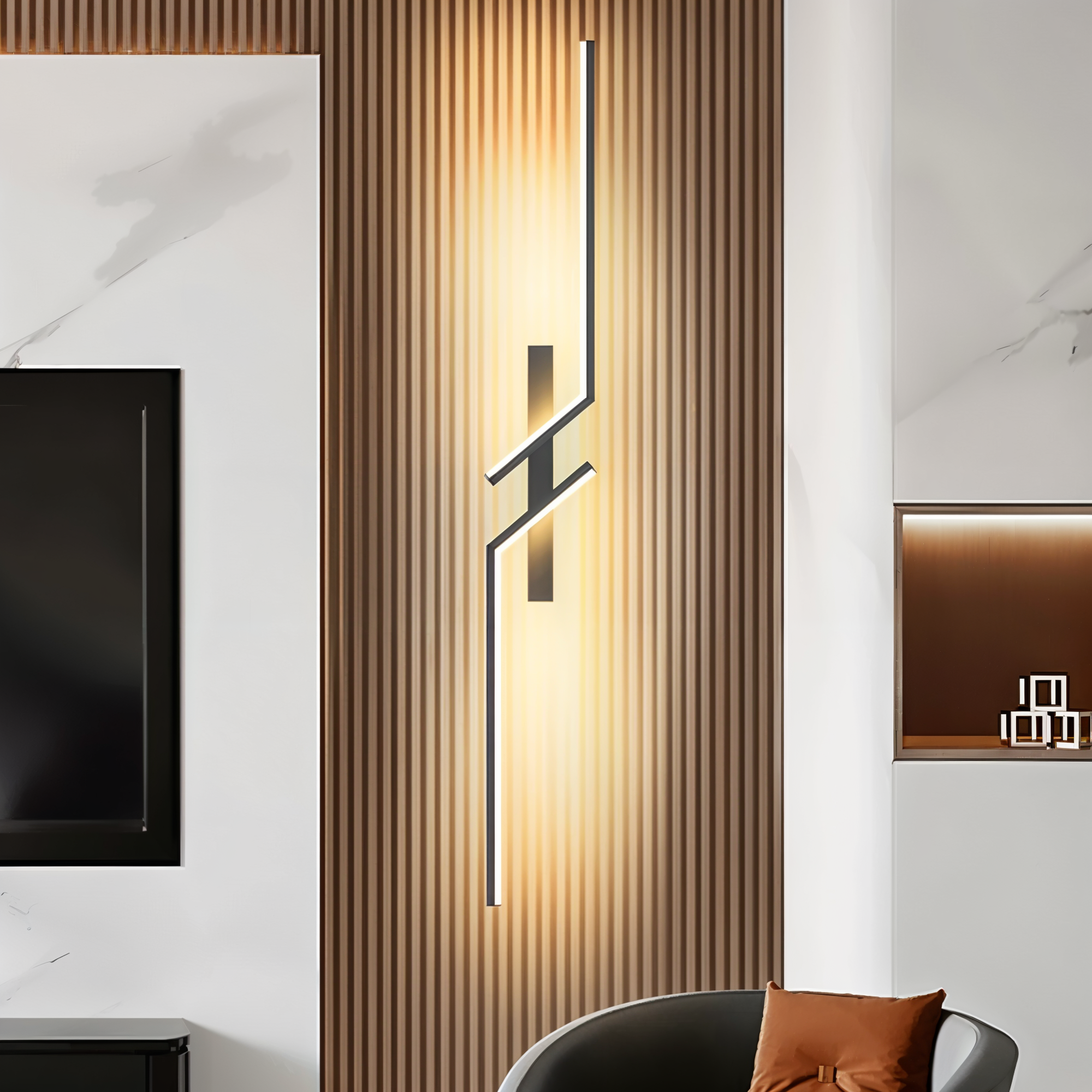 Moderne minimalistische Led-Wandleuchte in Streifenform