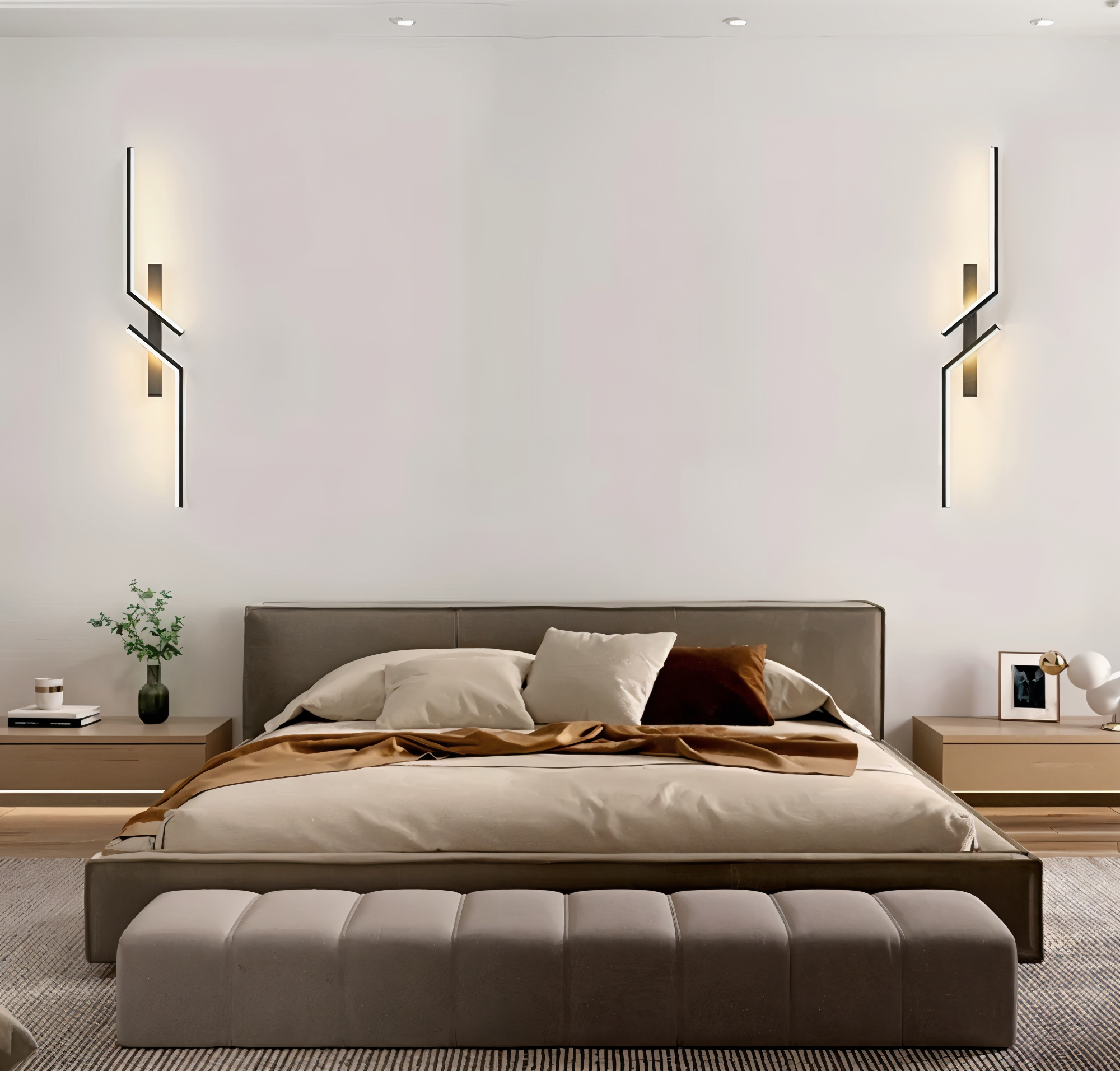 Moderne minimalistische Led-Wandleuchte in Streifenform