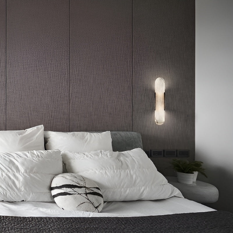 Lavish Alabaster Wandleuchte - Moderne Kupfer-Wandleuchte - LED-Wandleuchter