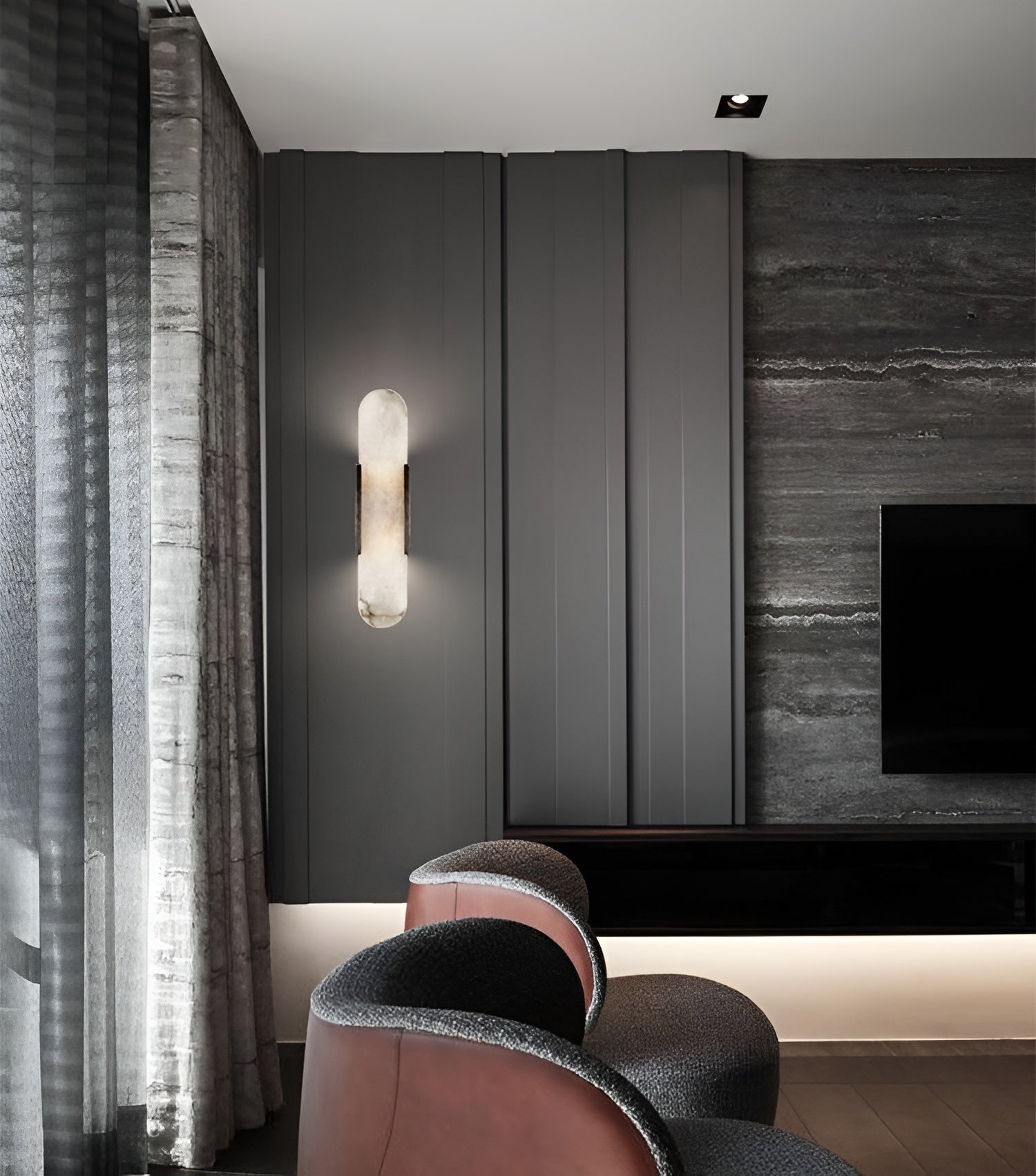 Lavish Alabaster Wandleuchte - Moderne Kupfer-Wandleuchte - LED-Wandleuchter