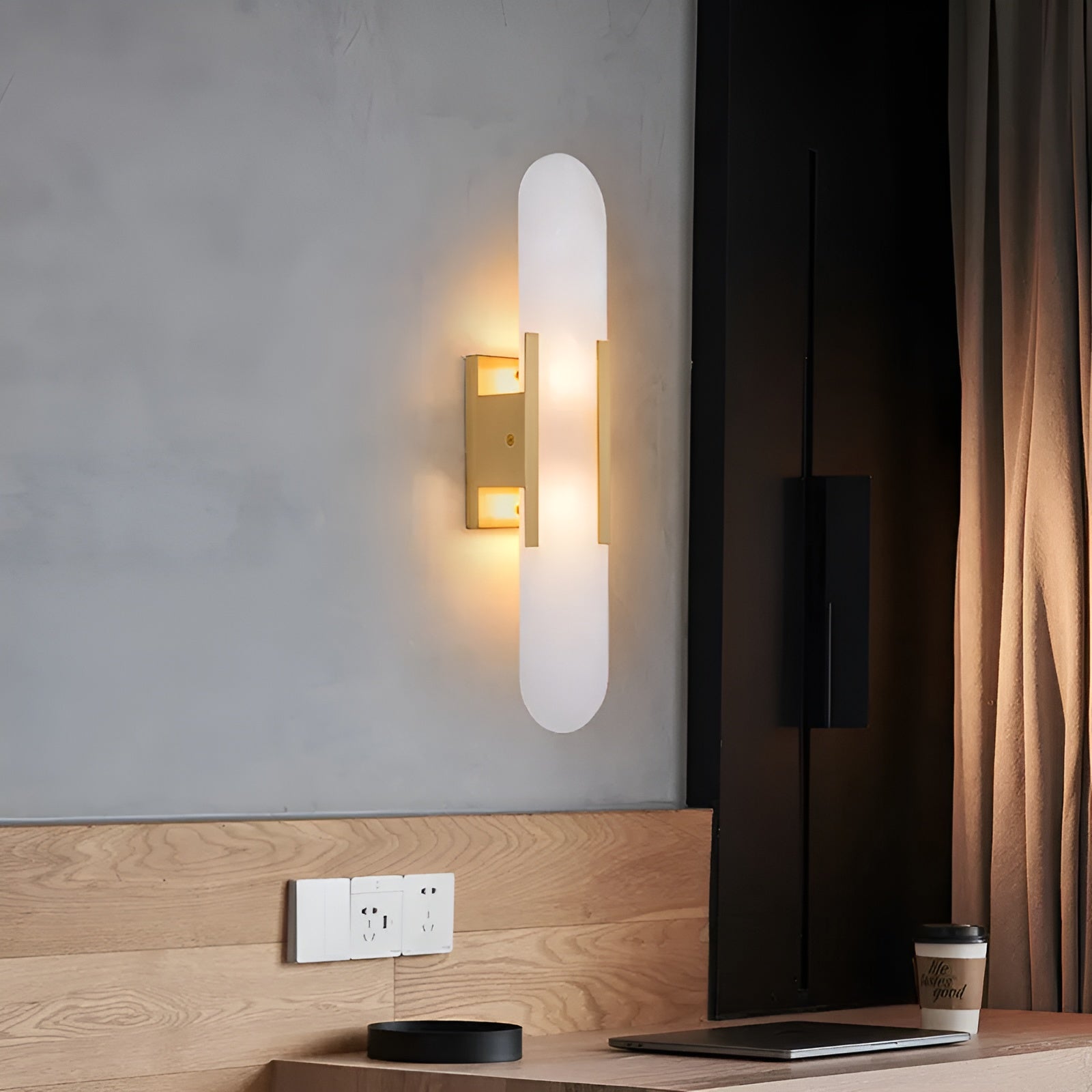 Lavish Alabaster Wandleuchte - Moderne Kupfer-Wandleuchte - LED-Wandleuchter