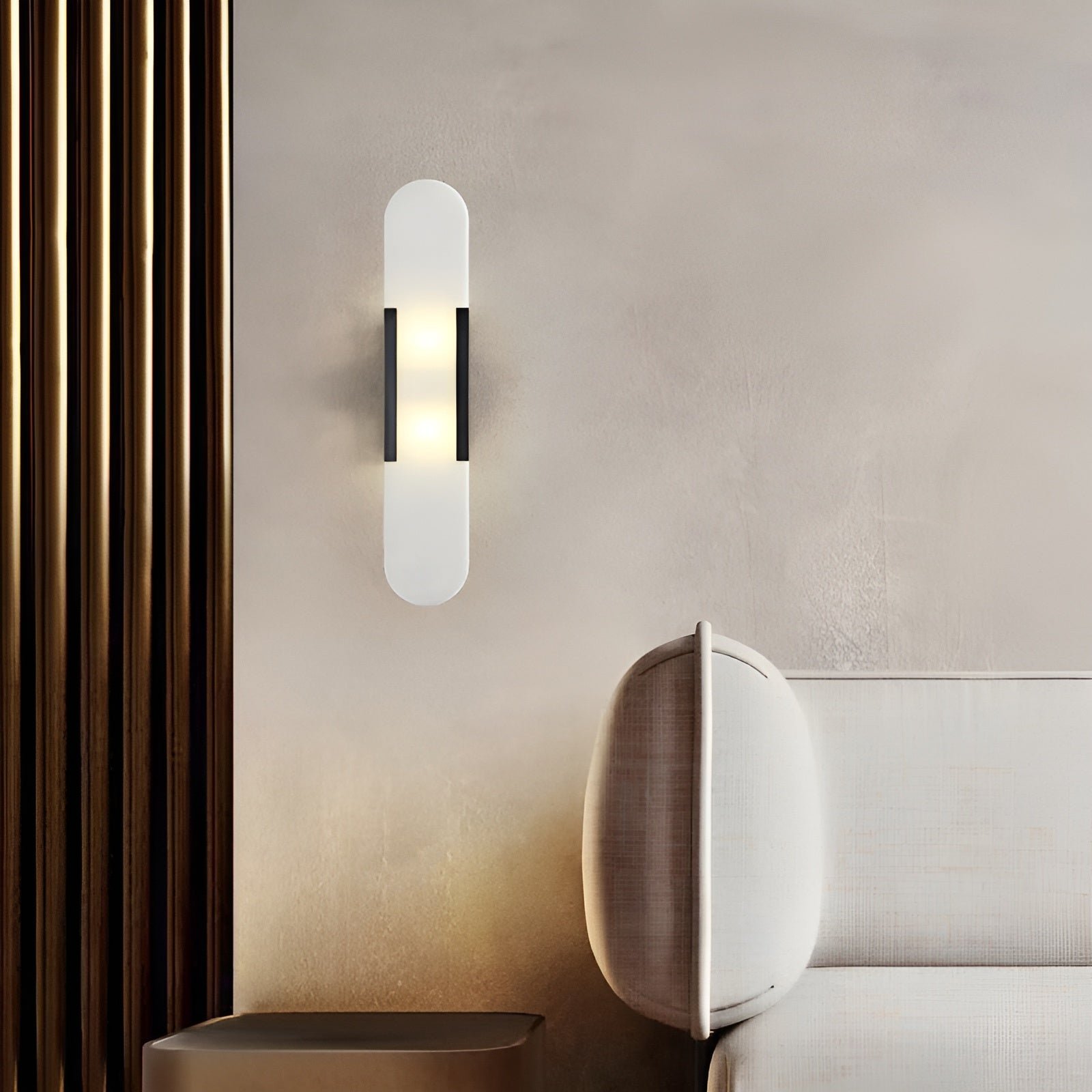 Lavish Alabaster Wandleuchte - Moderne Kupfer-Wandleuchte - LED-Wandleuchter