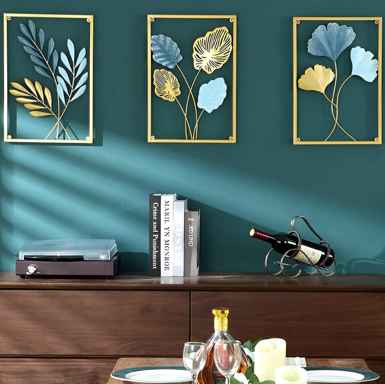 Leafy Luxe - Von Blättern inspirierte nordische Metallwandkunst für stilvolle Wohnungen