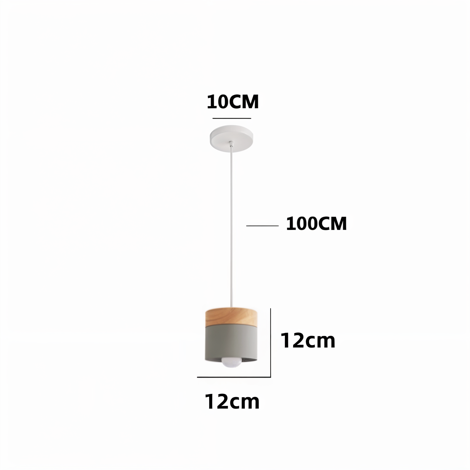 Cylinder Schicke Metall & warmes Holz Pendelleuchte
