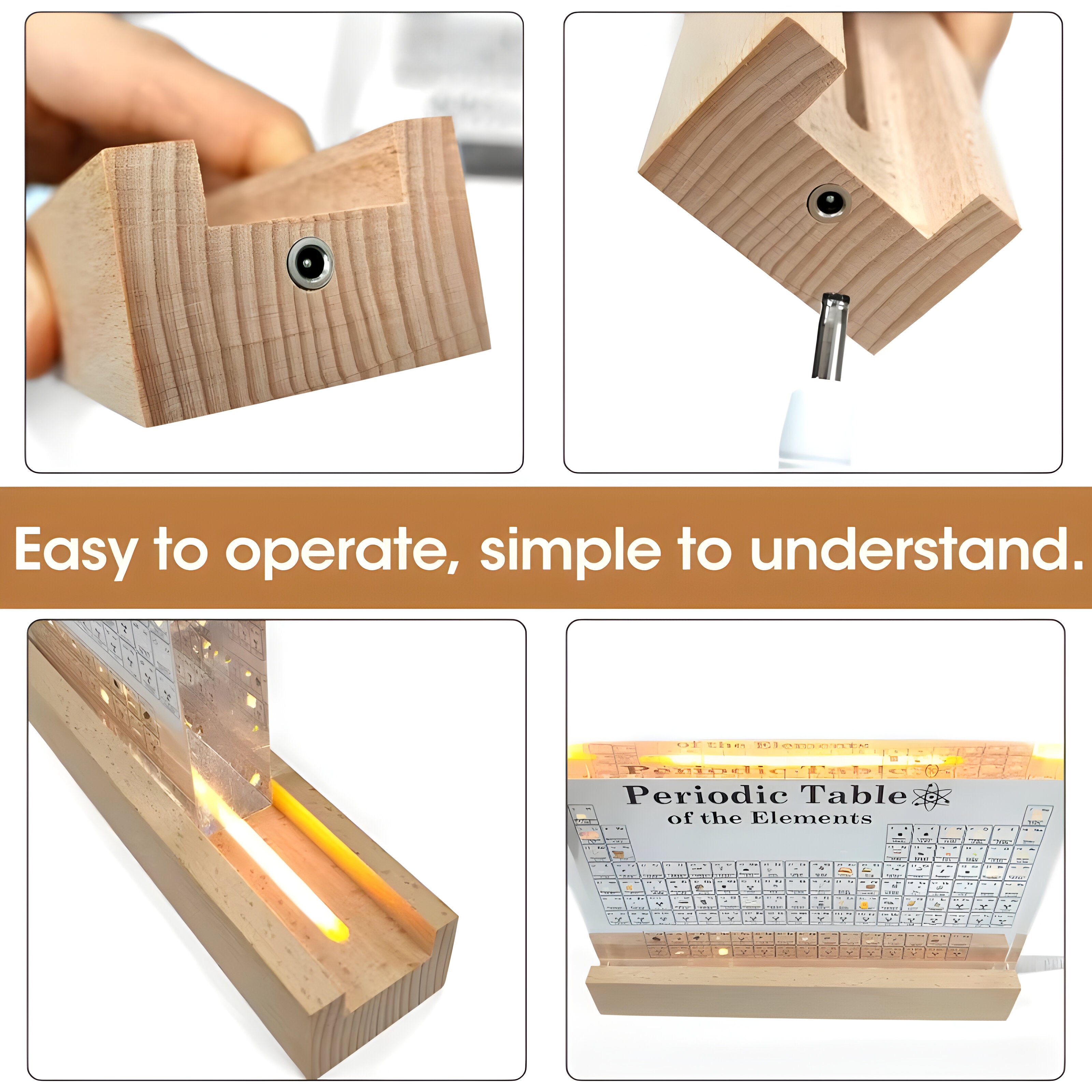 LumElements - 3D Acryl Periodensystem mit Echten Elementen und LED Beleuchtung