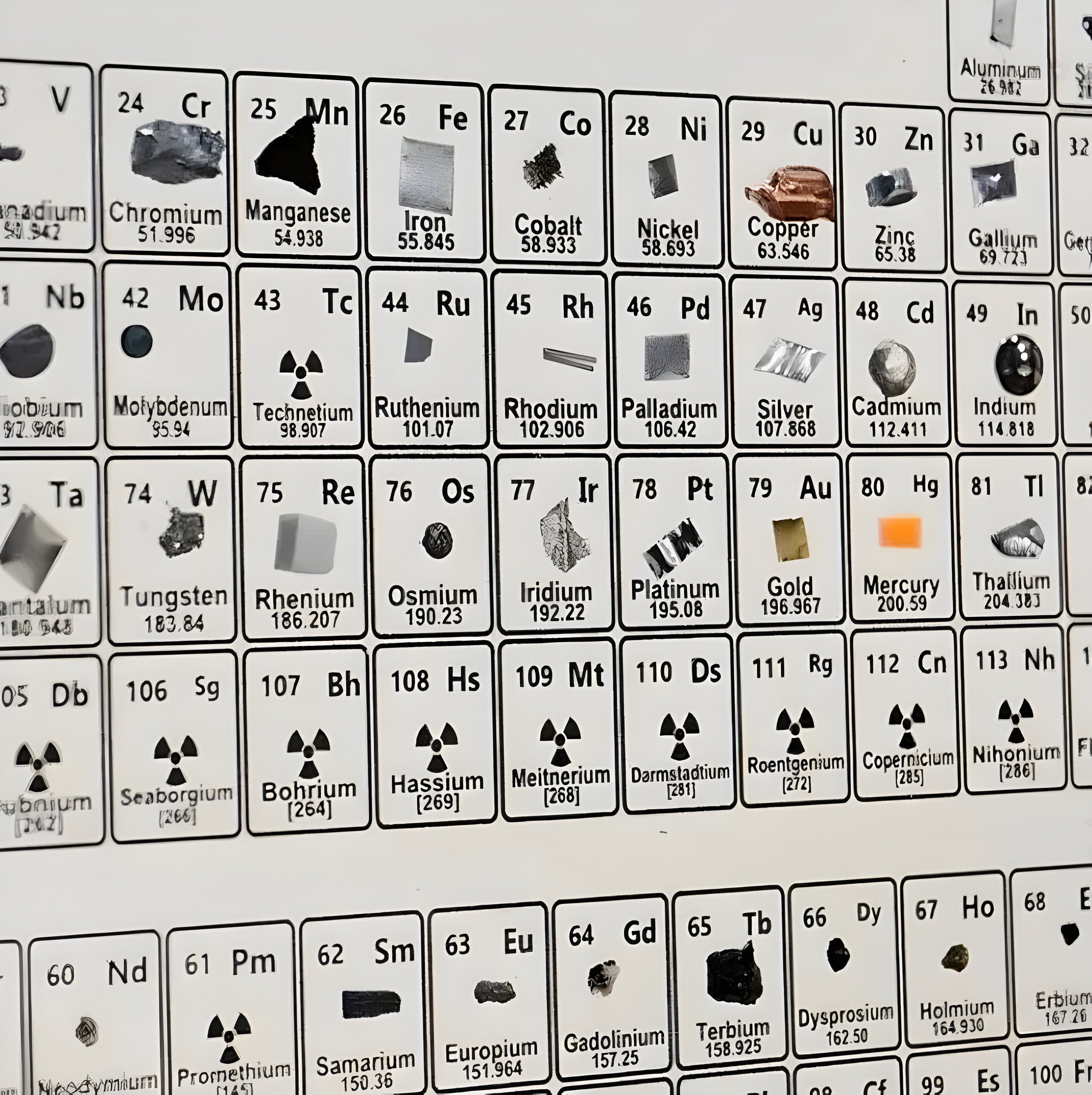 LumElements - 3D Acryl Periodensystem mit Echten Elementen und LED Beleuchtung