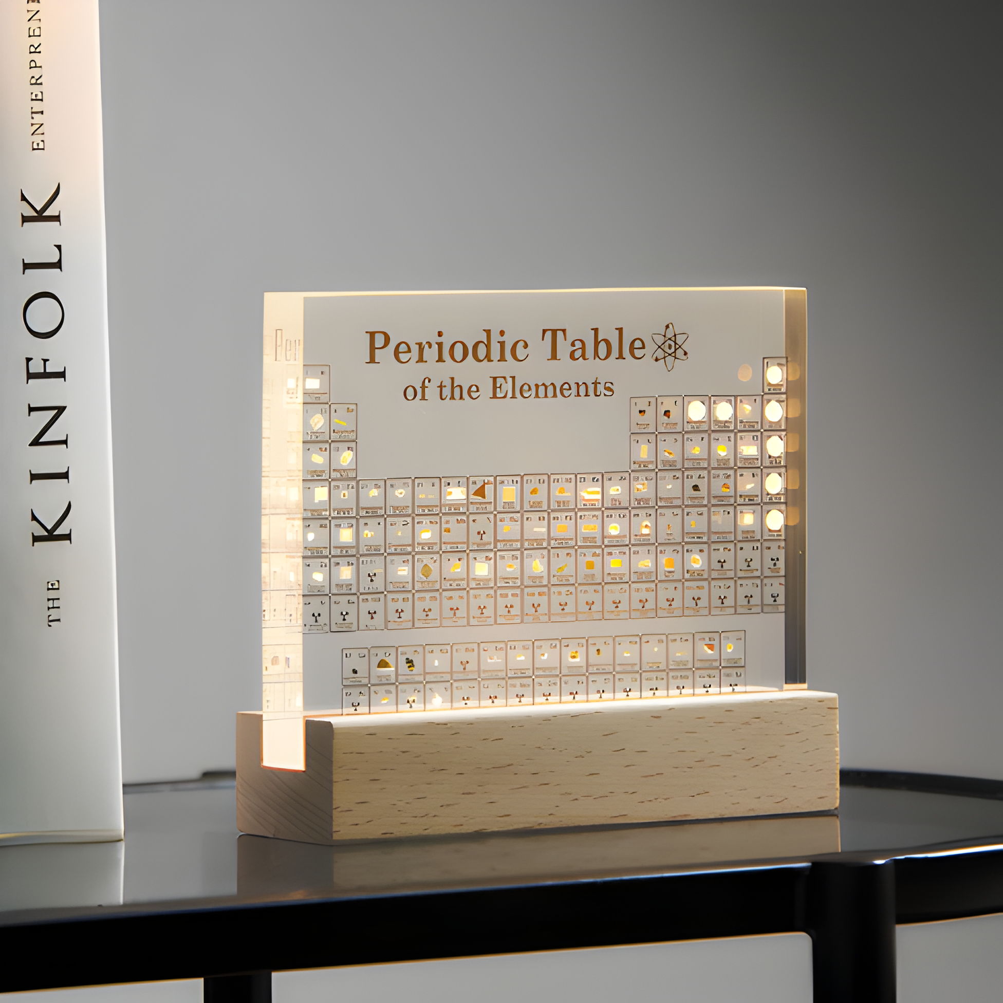 LumElements - 3D Acryl Periodensystem mit Echten Elementen und LED Beleuchtung