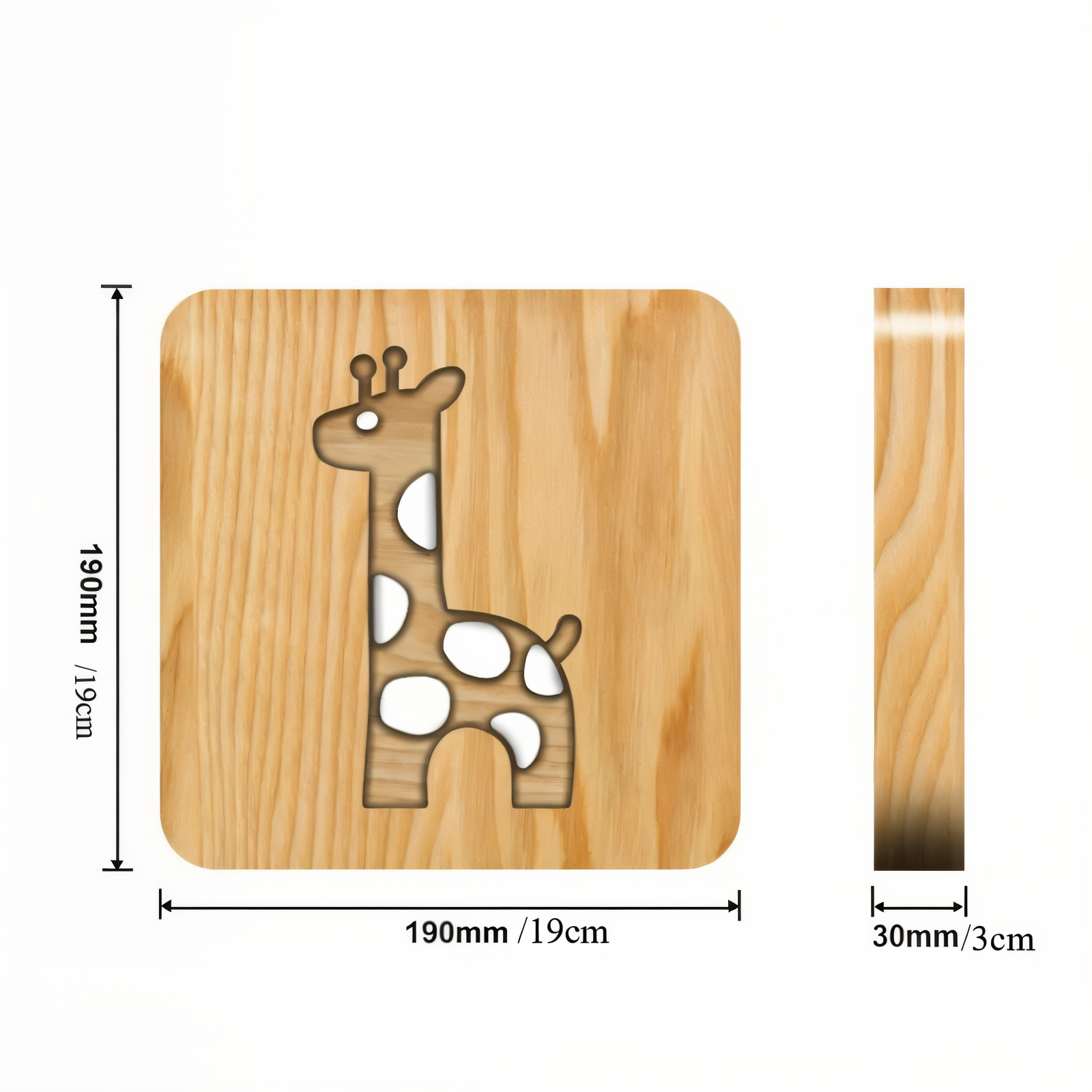 LumaCarve - Giraffe LED Nachttischlampe aus Holz