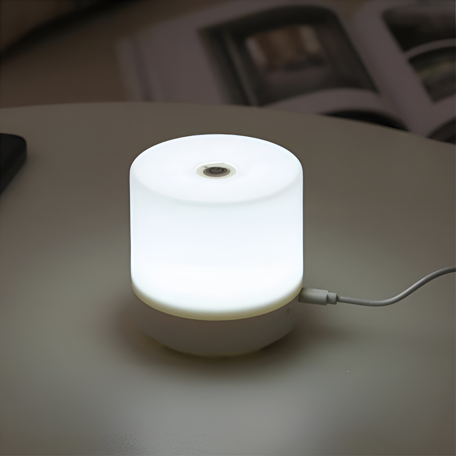 LuminoTap - USB Betriebenes Zylindrisches Mini Nachtlicht - Lampe mit Touch Dimmer