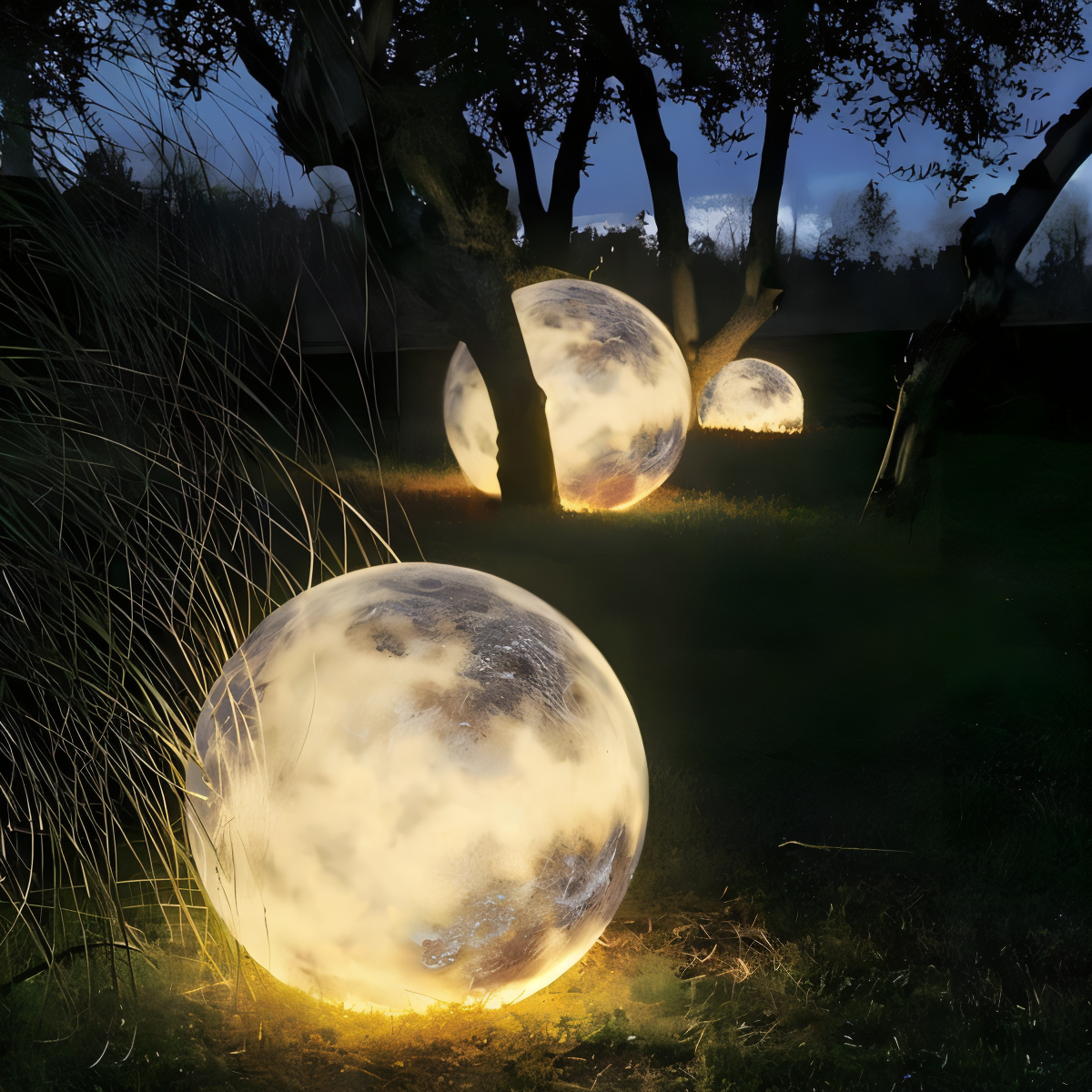 LunaLumena - Solar Moon Gartenbeleuchtung - IP65 Solarlampe Garten