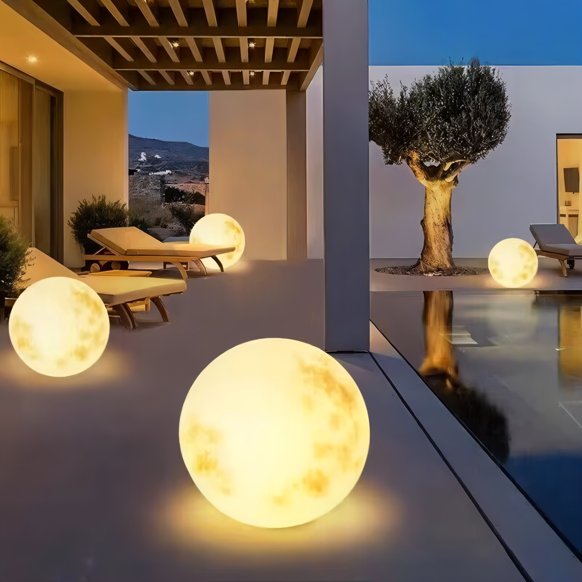 LunaLumena - Solar Moon Gartenbeleuchtung - IP65 Solarlampe Garten