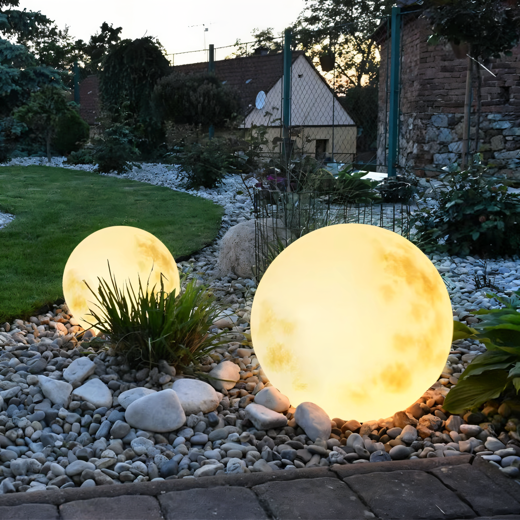 LunaLumena - Solar Moon Gartenbeleuchtung - IP65 Solarlampe Garten