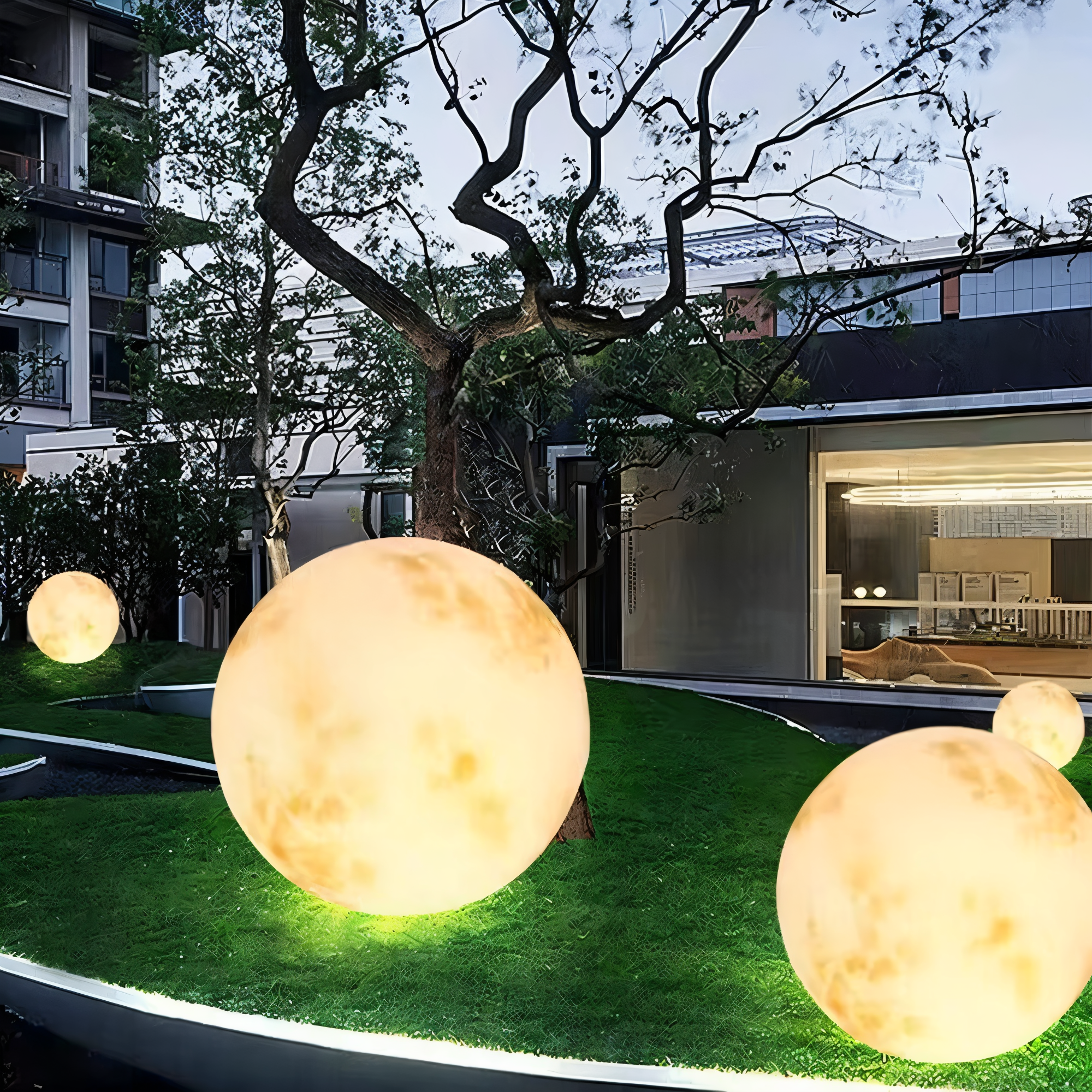 LunaLumena - Solar Moon Gartenbeleuchtung - IP65 Solarlampe Garten