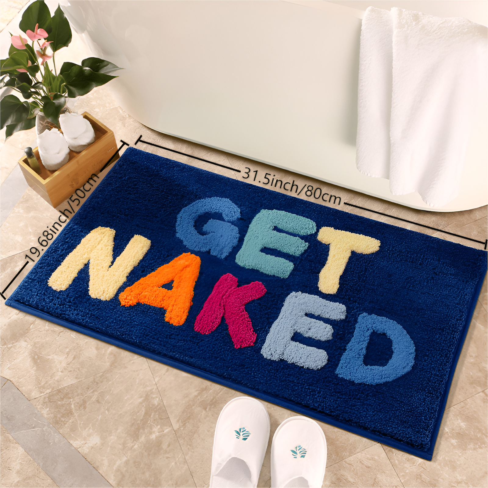 LuxLetter Badematte - Bunte Badematte - Badematten Rutschfest