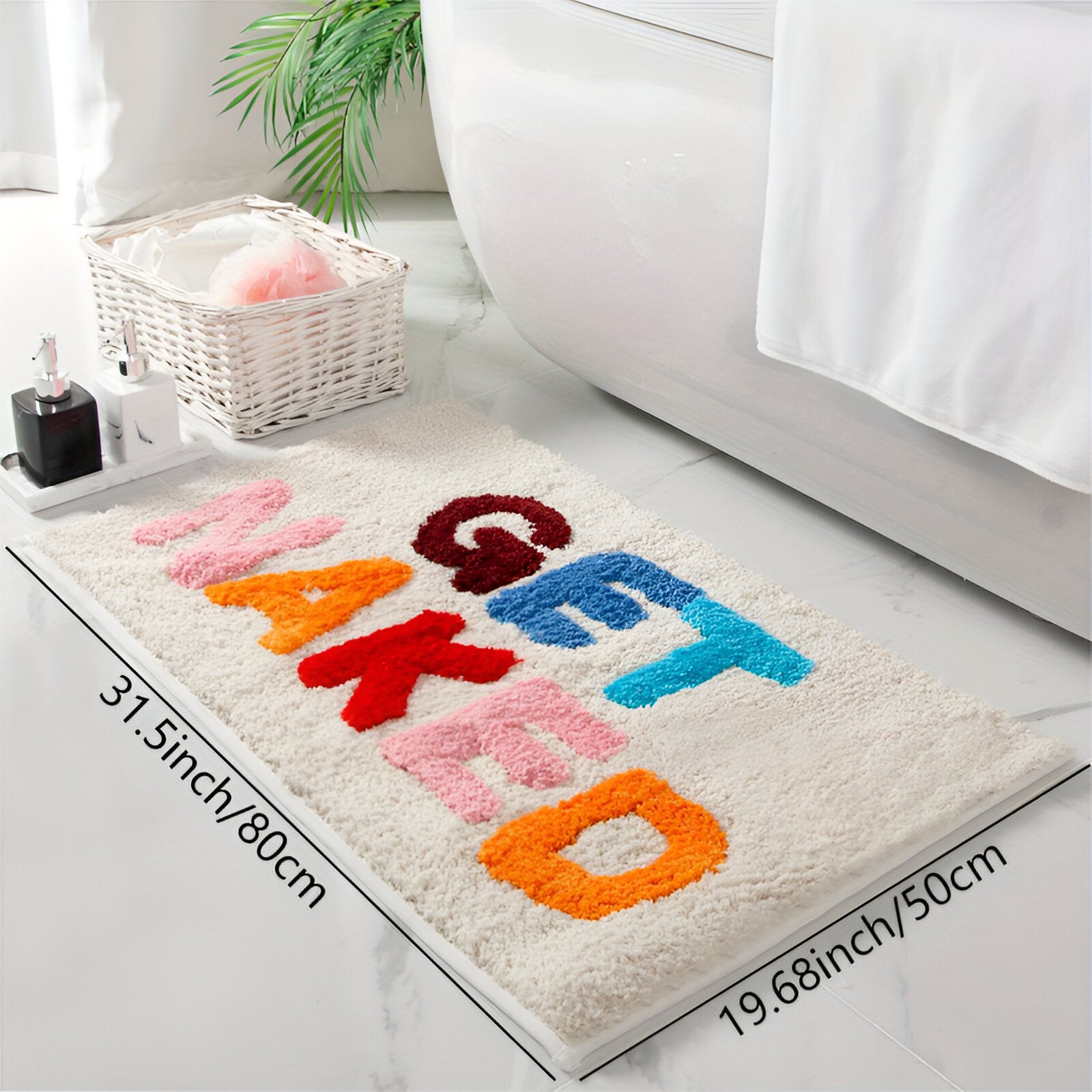 LuxLetter Badematte - Bunte Badematte - Badematten Rutschfest