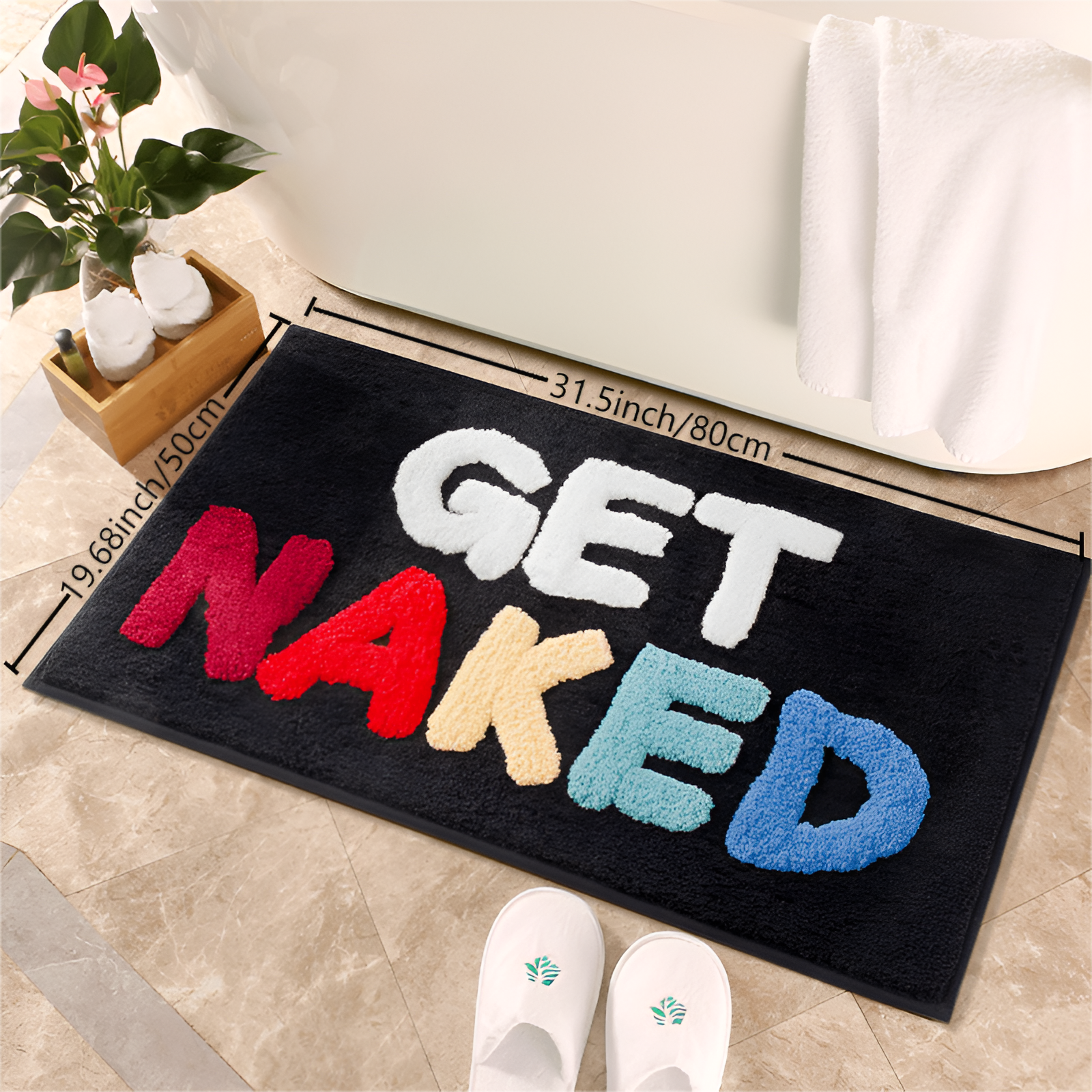 LuxLetter Badematte - Bunte Badematte - Badematten Rutschfest