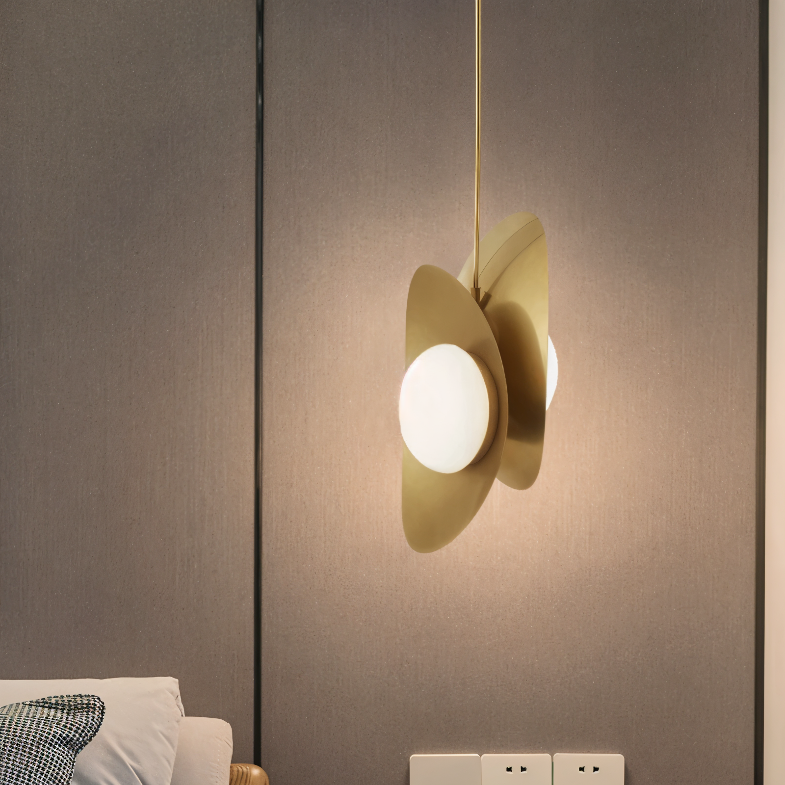 Luxe Pearle Pendelleuchte - Luxuriöse Perlenglaslampe Metall Hängelampe