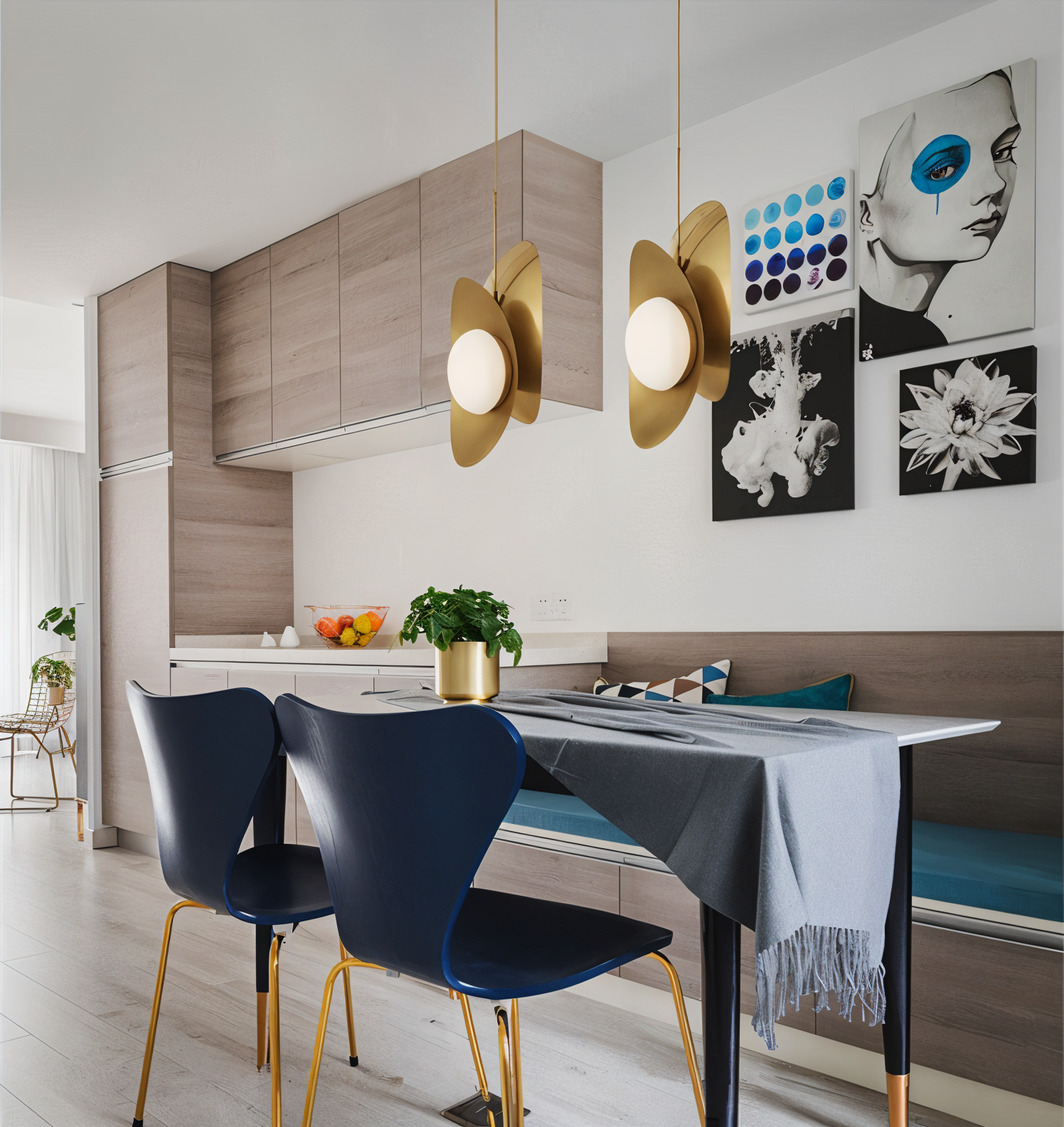 Luxe Pearle Pendelleuchte - Luxuriöse Perlenglaslampe Metall Hängelampe