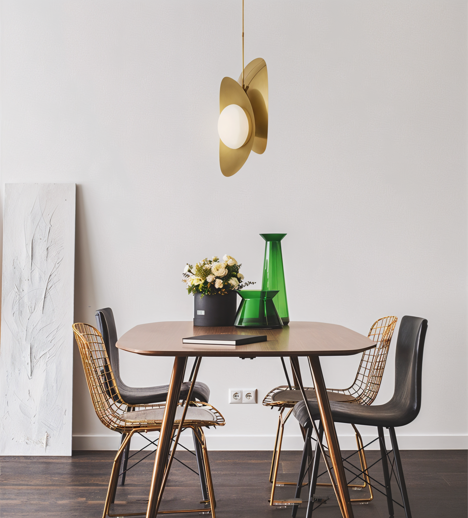 Luxe Pearle Pendelleuchte - Luxuriöse Perlenglaslampe Metall Hängelampe