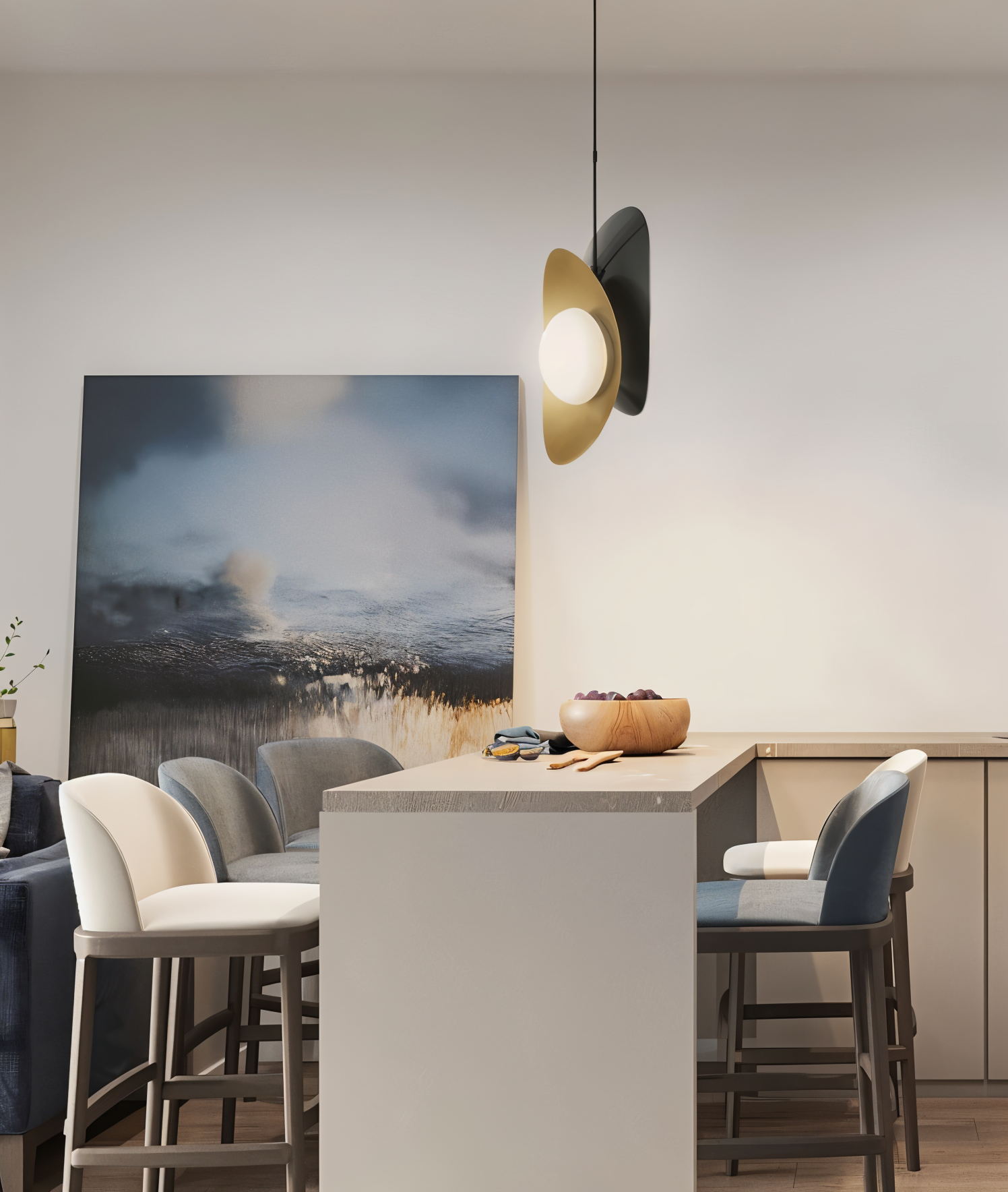 Luxe Pearle Pendelleuchte - Luxuriöse Perlenglaslampe Metall Hängelampe