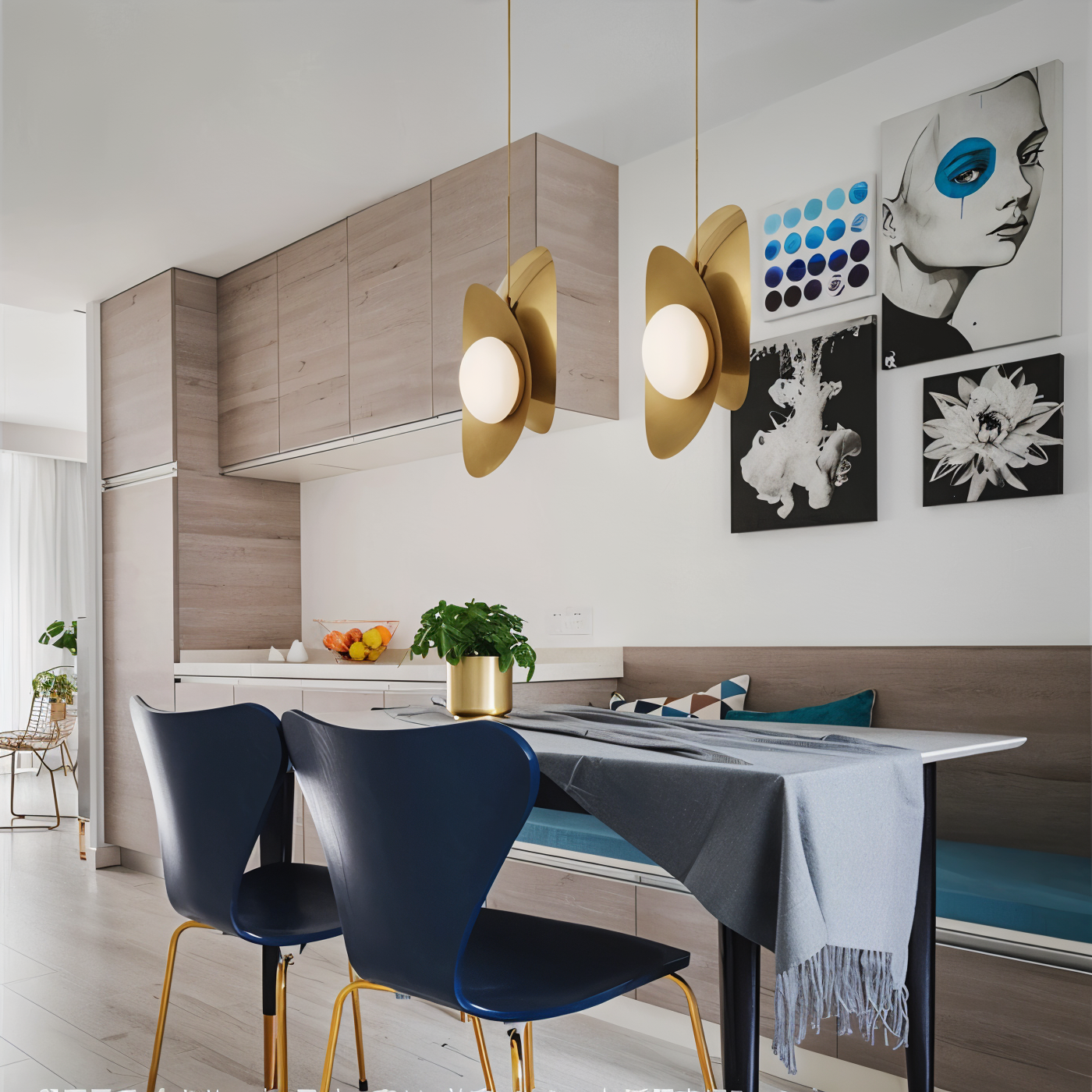 Luxe Pearle Pendelleuchte - Luxuriöse Perlenglaslampe Metall Hängelampe