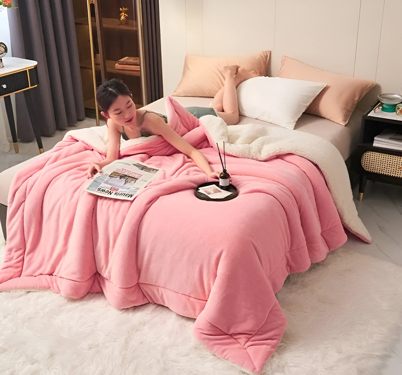 LuxeWarm Bettwäsche - Ultra Plüsch Fleece Wende Bettdecke