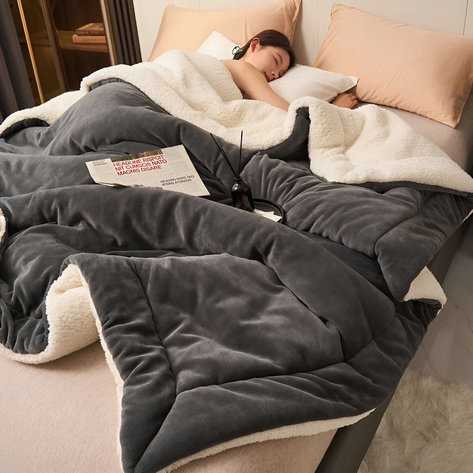 LuxeWarm Bettwäsche - Ultra Plüsch Fleece Wende Bettdecke