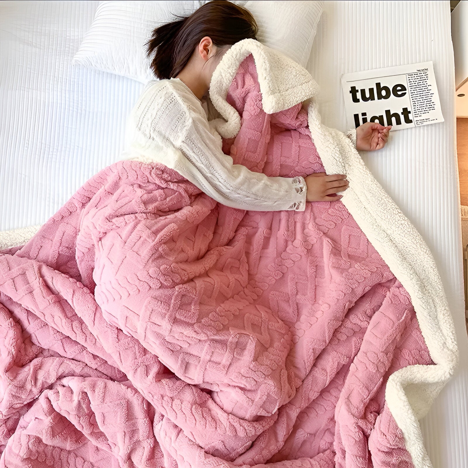 LuxiFaux Wool Plaid - Doppelseitiger Plüsch Fleece Überwurf