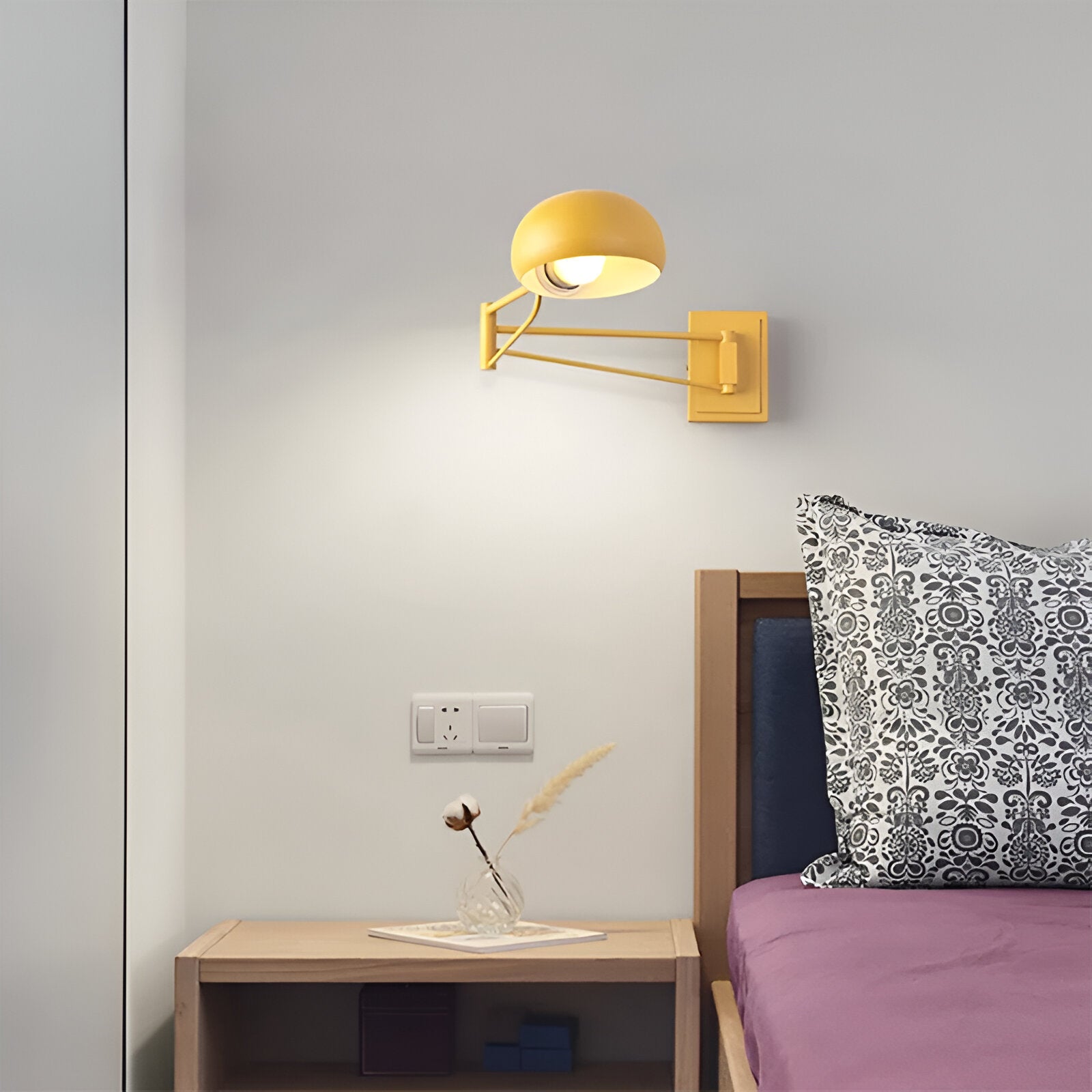 LuxiFlex Wandleuchte - Verstellbare Metallic Langarm Wandlampe - Moderne E27 Macaron Wandleuchten LED