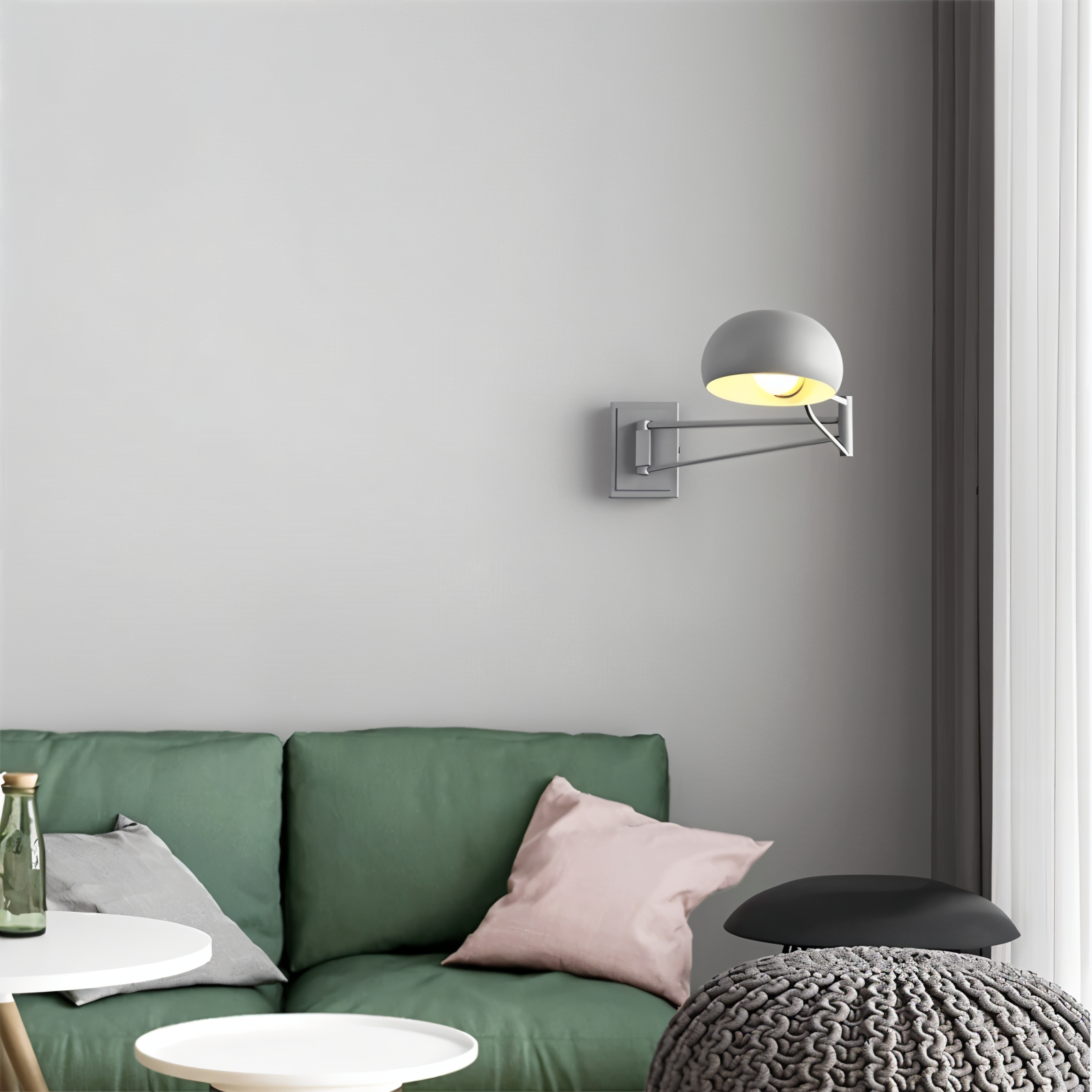 LuxiFlex Wandleuchte - Verstellbare Metallic Langarm Wandlampe - Moderne E27 Macaron Wandleuchten LED