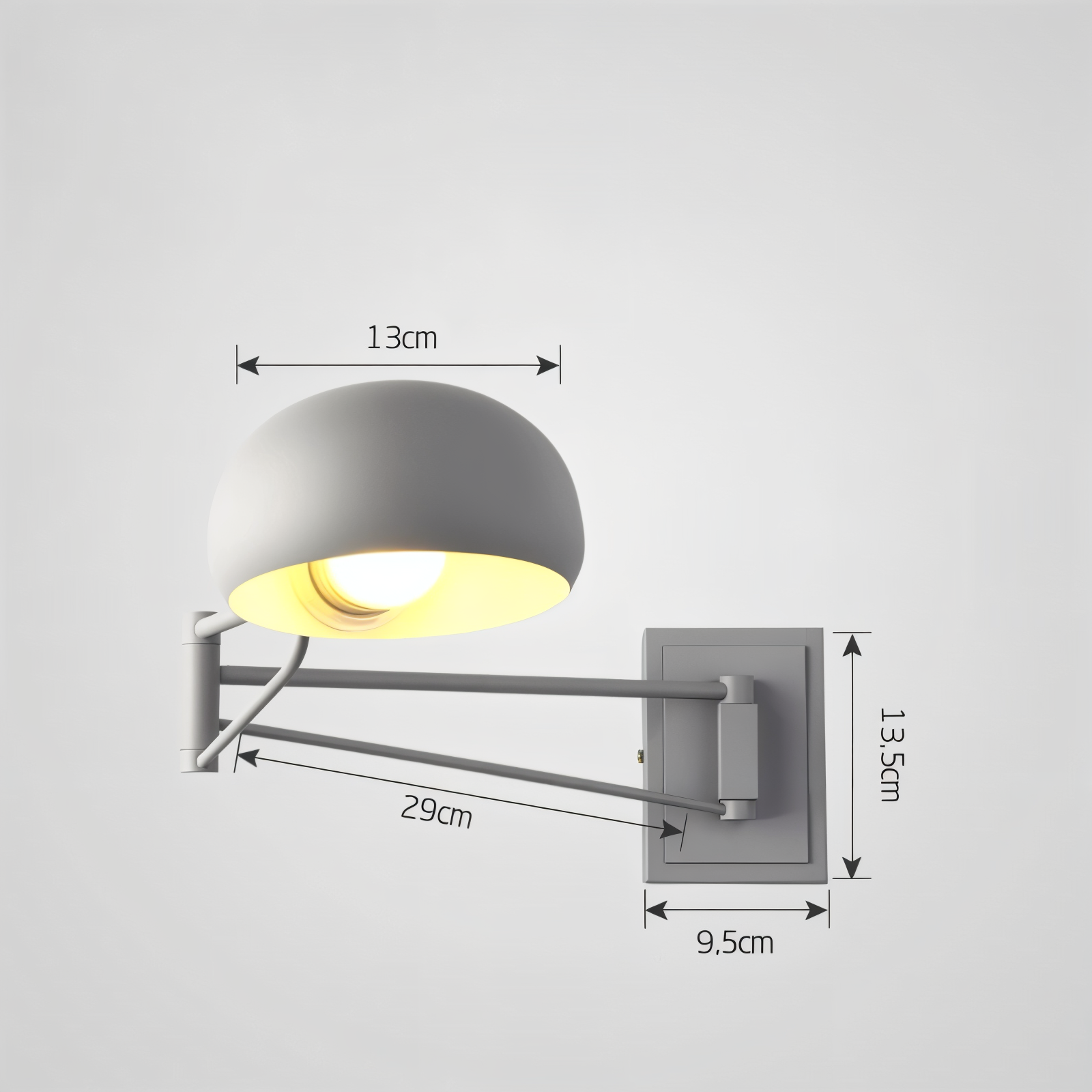 LuxiFlex Wandleuchte - Verstellbare Metallic Langarm Wandlampe - Moderne E27 Macaron Wandleuchten LED