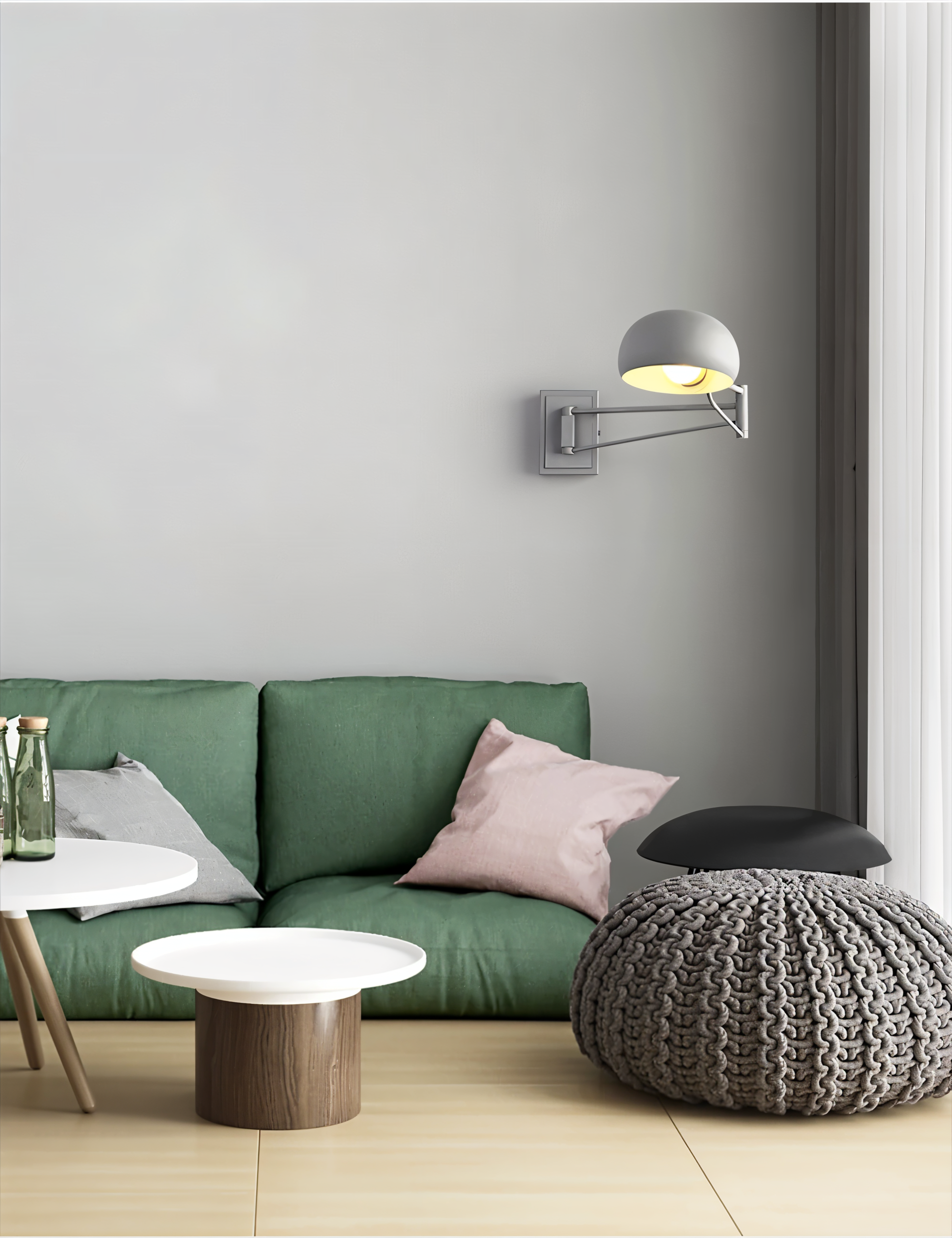 LuxiFlex Wandleuchte - Verstellbare Metallic Langarm Wandlampe - Moderne E27 Macaron Wandleuchten LED