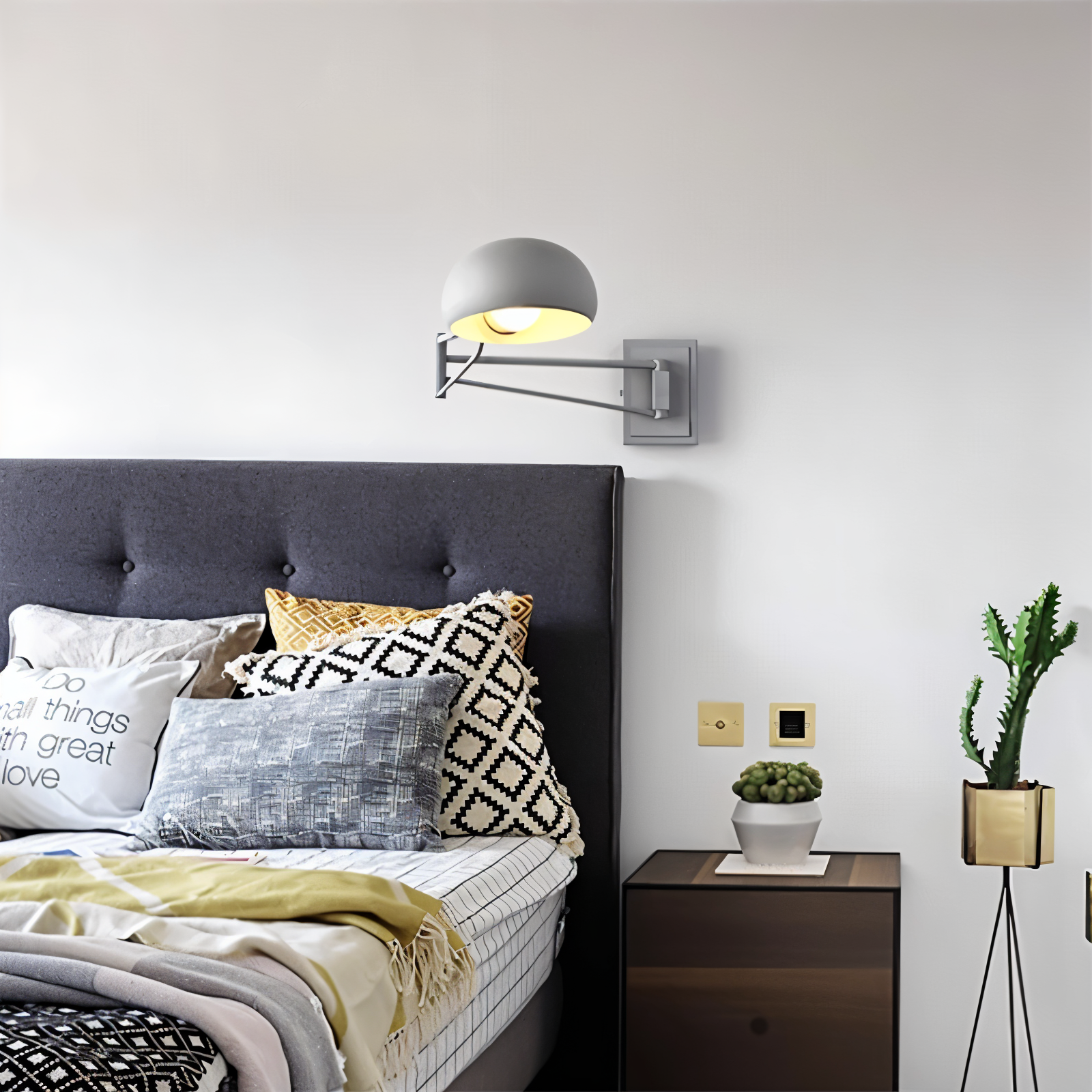 LuxiFlex Wandleuchte - Verstellbare Metallic Langarm Wandlampe - Moderne E27 Macaron Wandleuchten LED