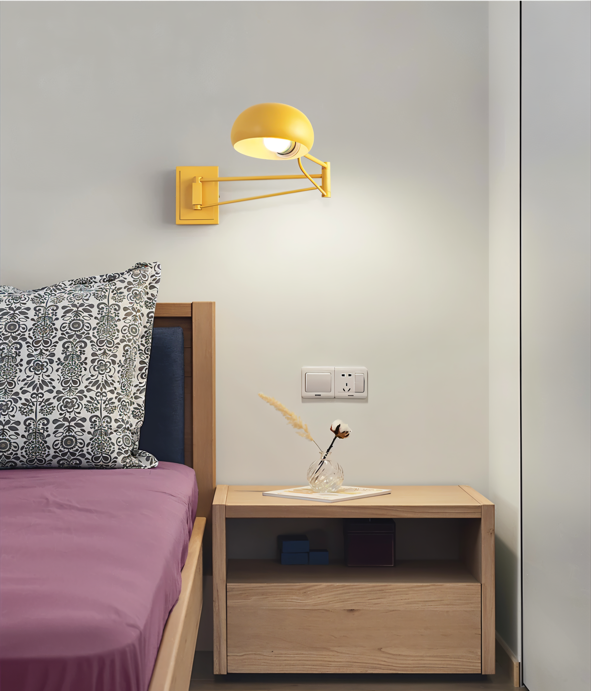 LuxiFlex Wandleuchte - Verstellbare Metallic Langarm Wandlampe - Moderne E27 Macaron Wandleuchten LED