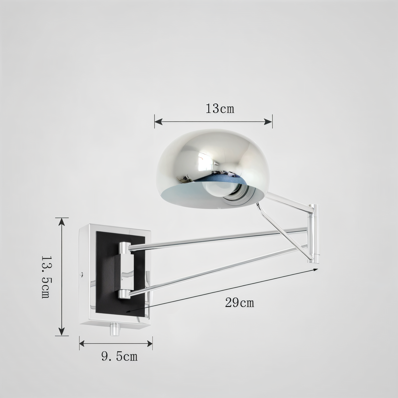 LuxiFlex Wandleuchte - Verstellbare Metallic Langarm Wandlampe - Moderne E27 Macaron Wandleuchten LED