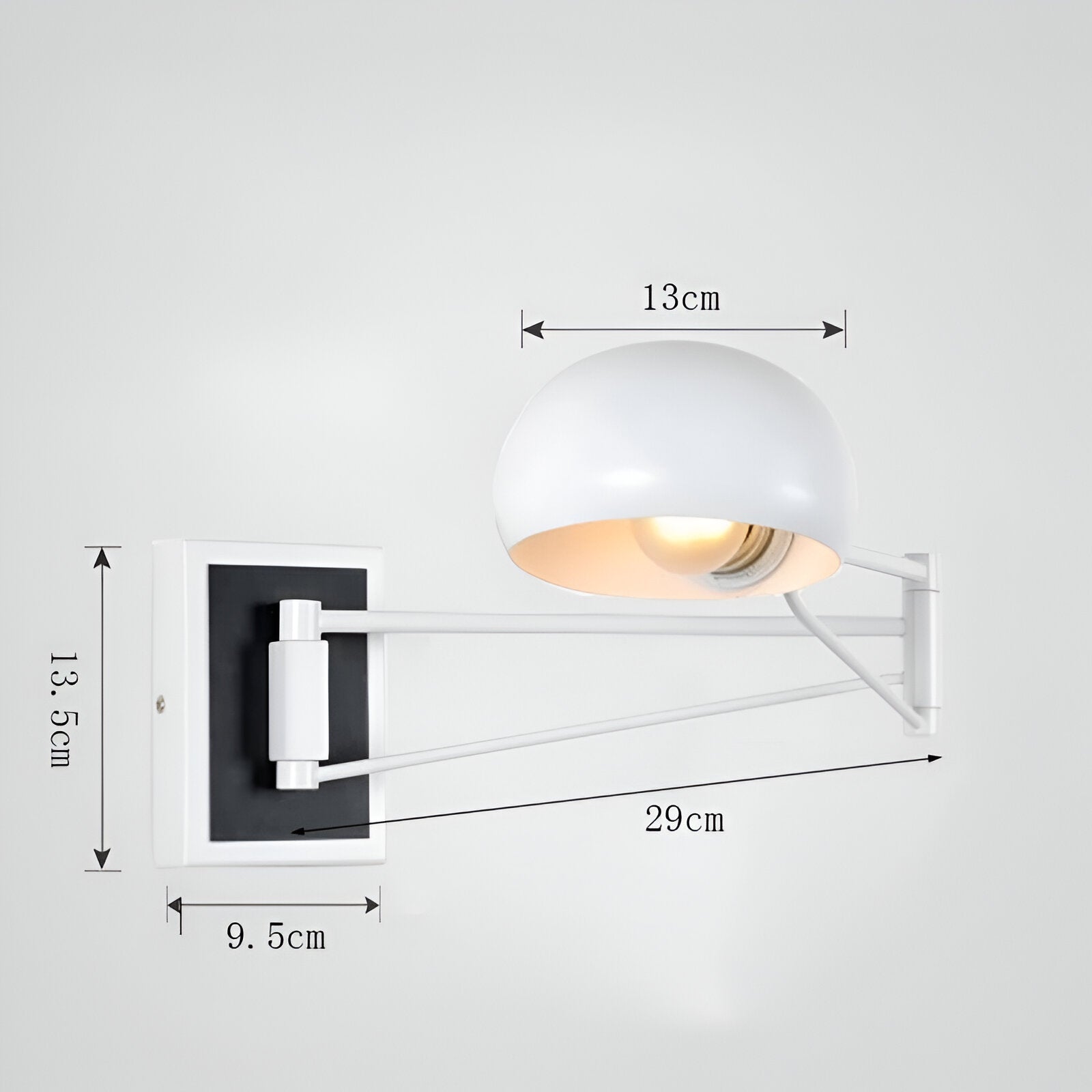 LuxiFlex Wandleuchte - Verstellbare Metallic Langarm Wandlampe - Moderne E27 Macaron Wandleuchten LED