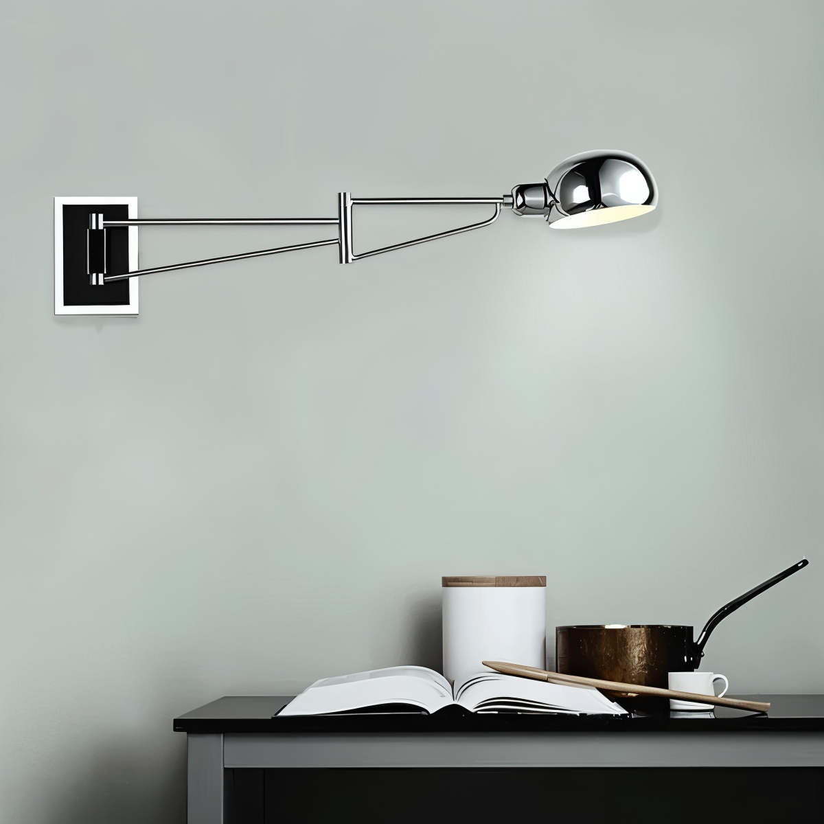 LuxiFlex Wandleuchte - Verstellbare Metallic Langarm Wandlampe - Moderne E27 Macaron Wandleuchten LED