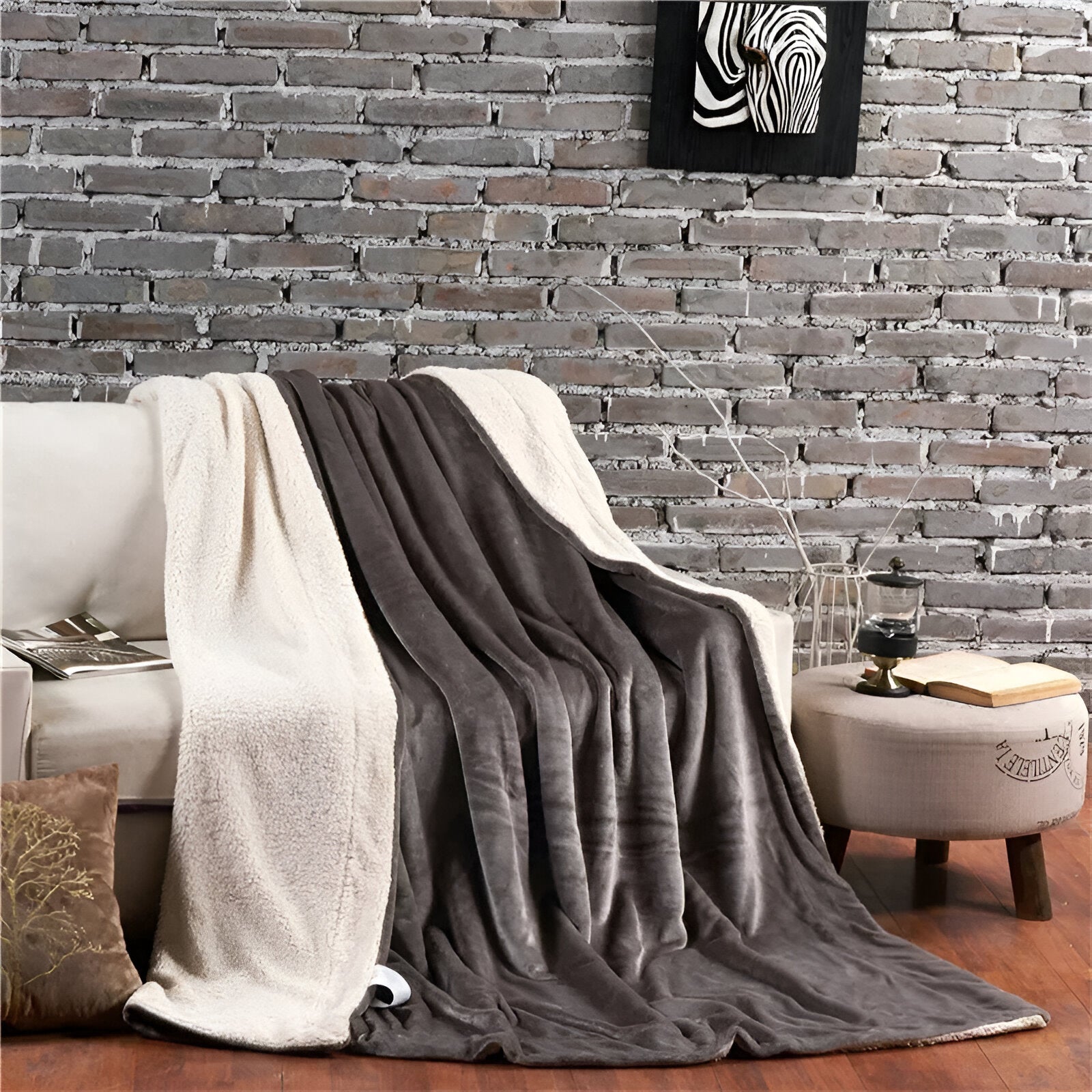 LuxiLayer Plaid - Doppelseitiger Flanell und Fleece Steppdeckenbezug mit Reißverschluss
