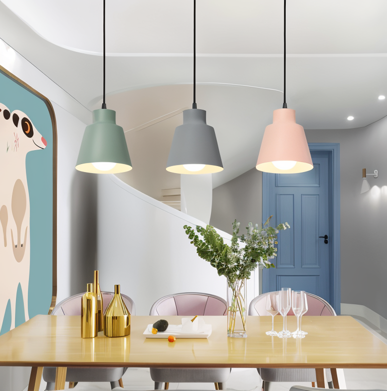 MacaronHue Pendelleuchte - Minimalistische E27 LED Nordische Hängelampe