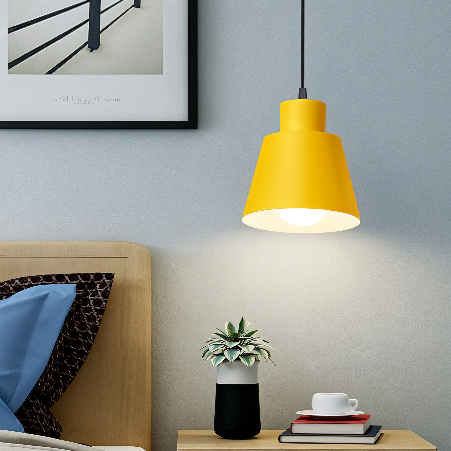 MacaronHue Pendelleuchte - Minimalistische E27 LED Nordische Hängelampe