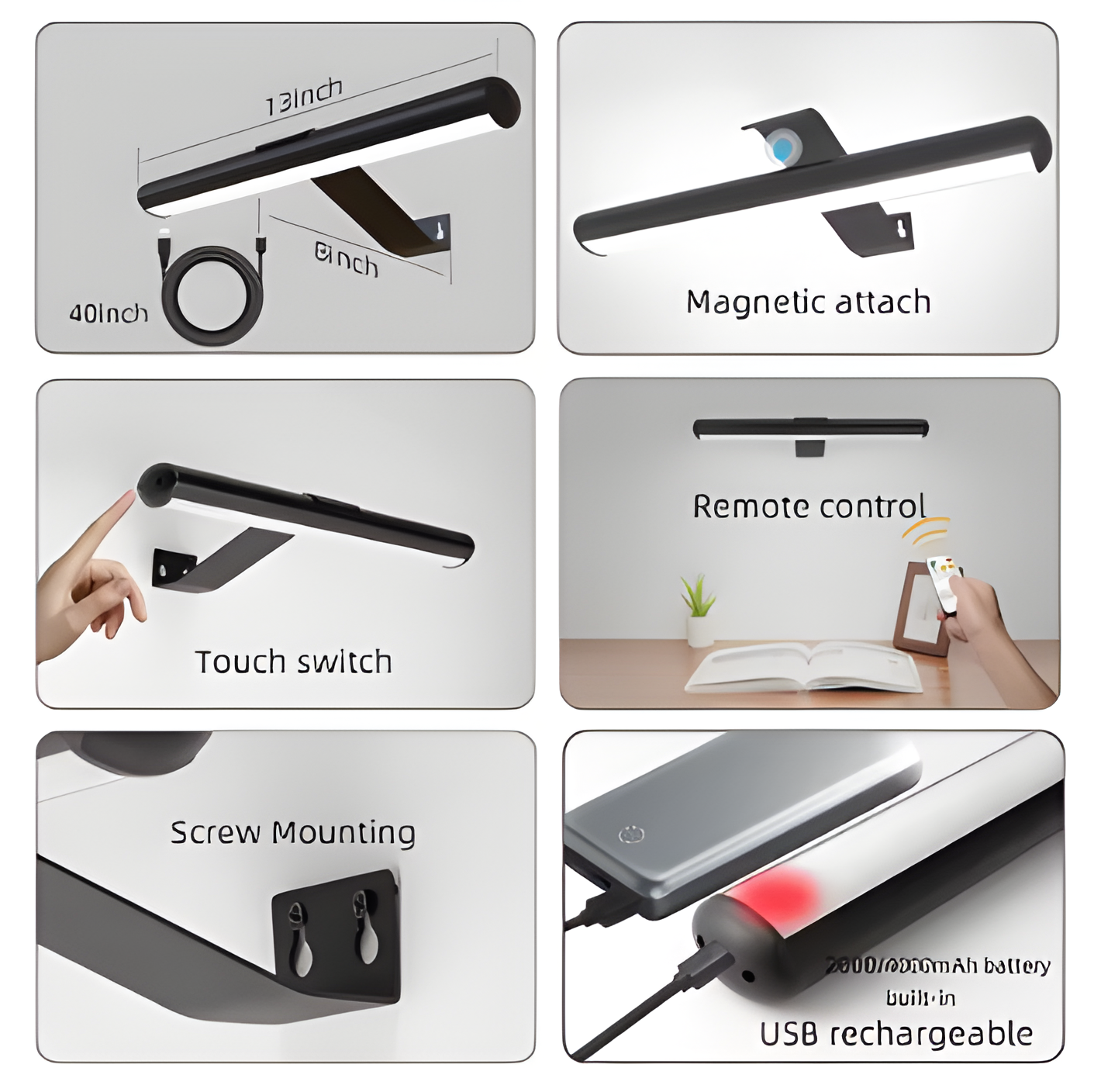 MagniLite Wandleuchte - 120° Drehbare Kabellose Wandleuchte - USB Wiederaufladbare Wandleuchten LED