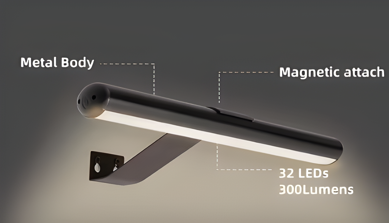 MagniLite Wandleuchte - 120° Drehbare Kabellose Wandleuchte - USB Wiederaufladbare Wandleuchten LED